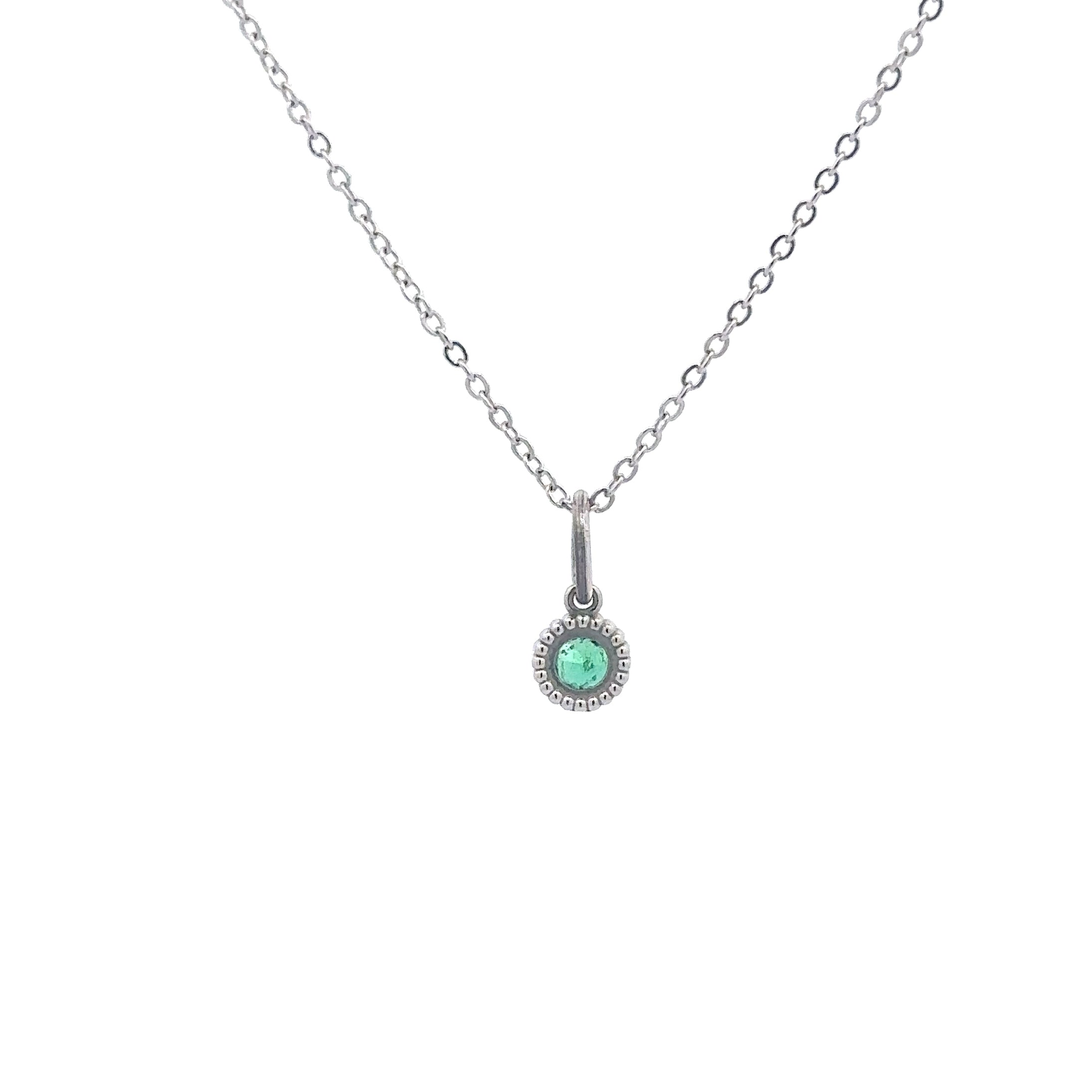 WD136 Emerald May Birthstone - 14kt Emerald Pebble Charm