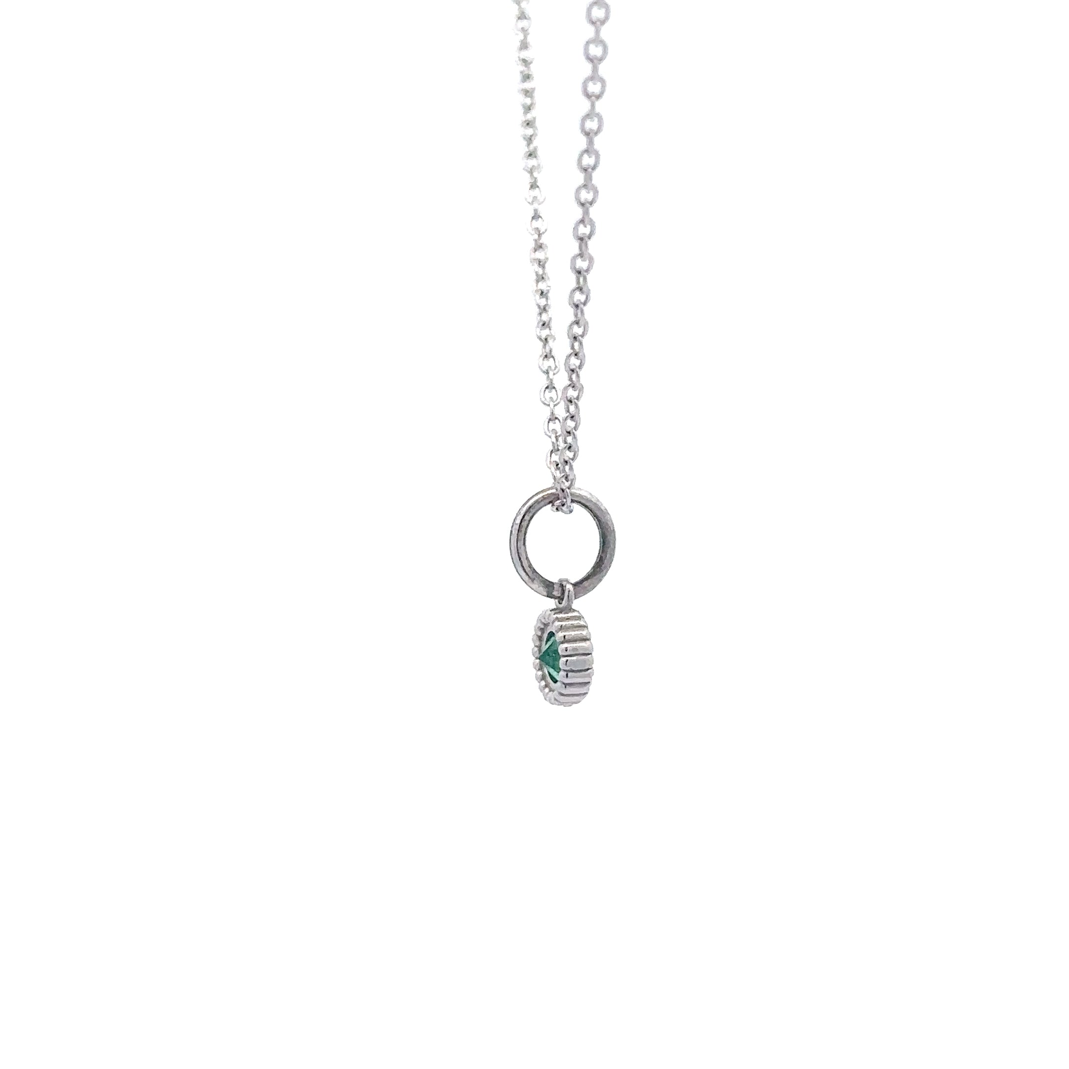 WD136 Emerald May Birthstone - 14kt Emerald Pebble Charm