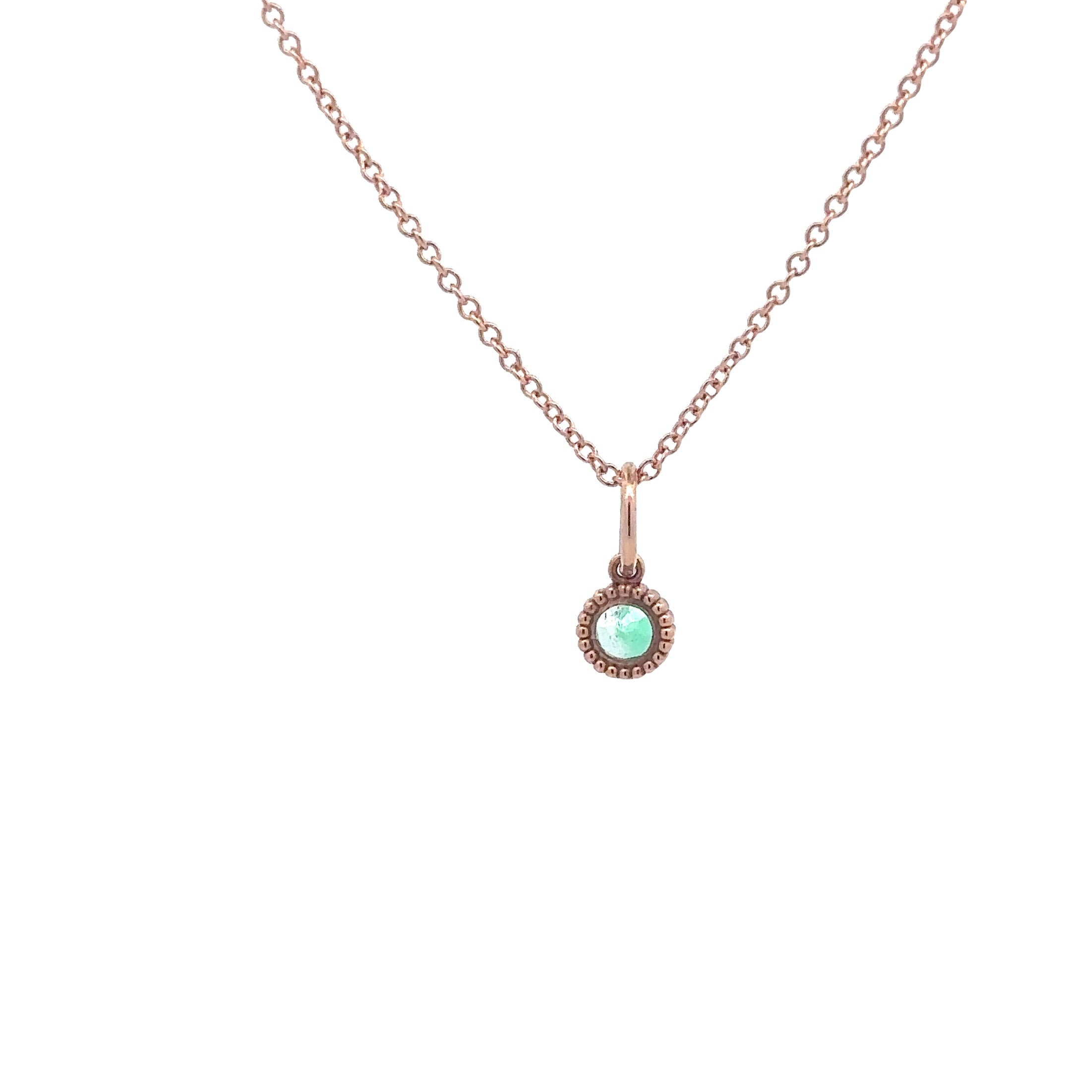 WD136 Emerald May Birthstone - 14kt Emerald Pebble Charm