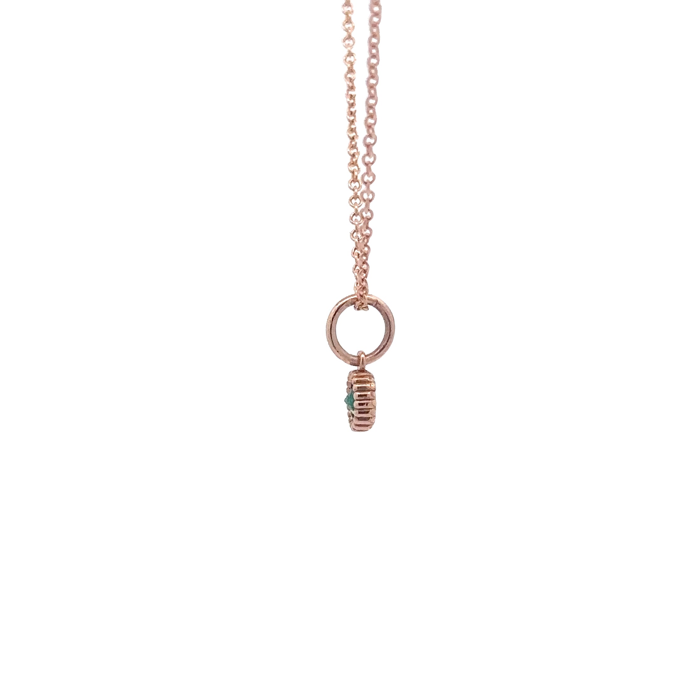 WD136 Emerald May Birthstone - 14kt Emerald Pebble Charm