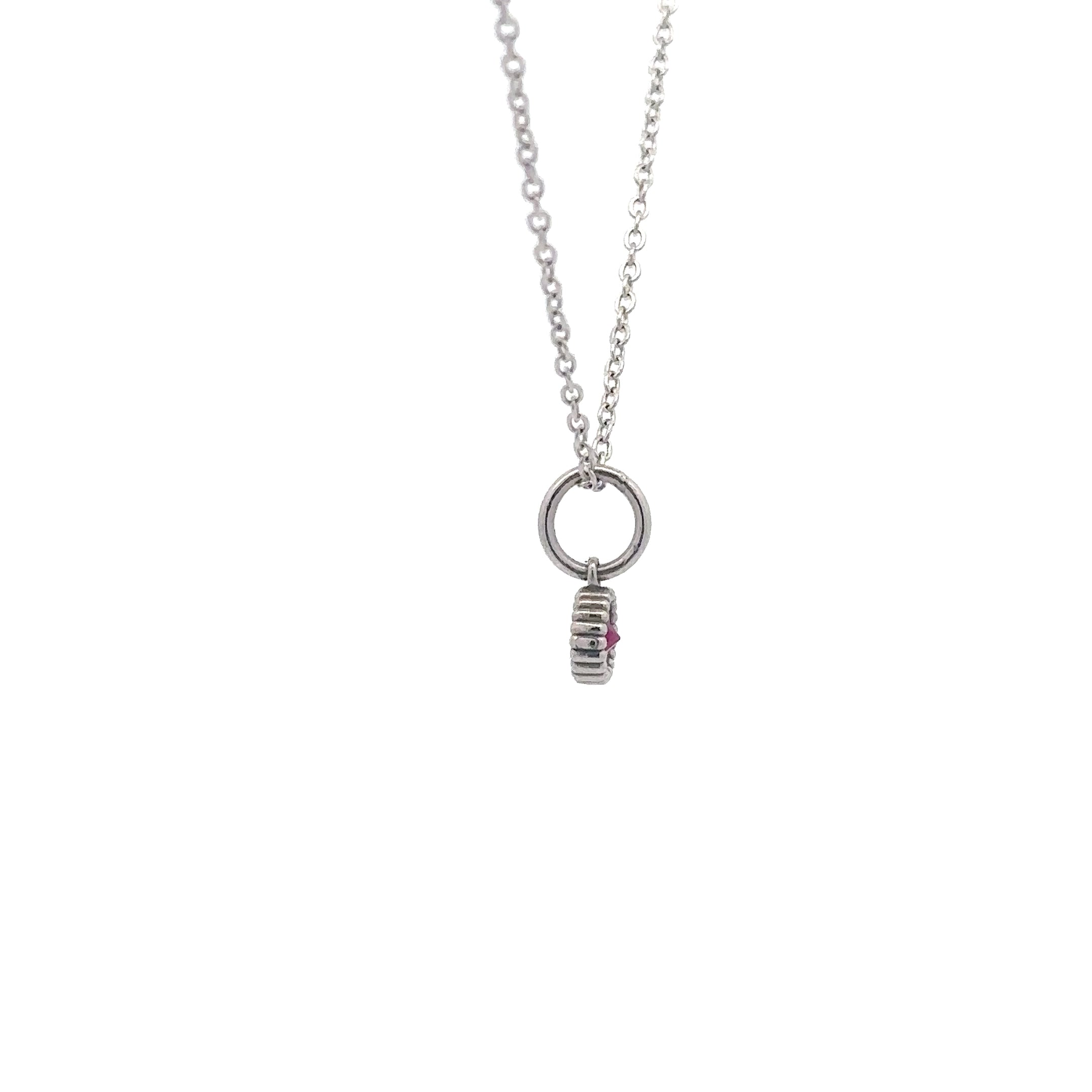 Wd136 Ruby July Birthday - 14kt Ruby pebble Charm