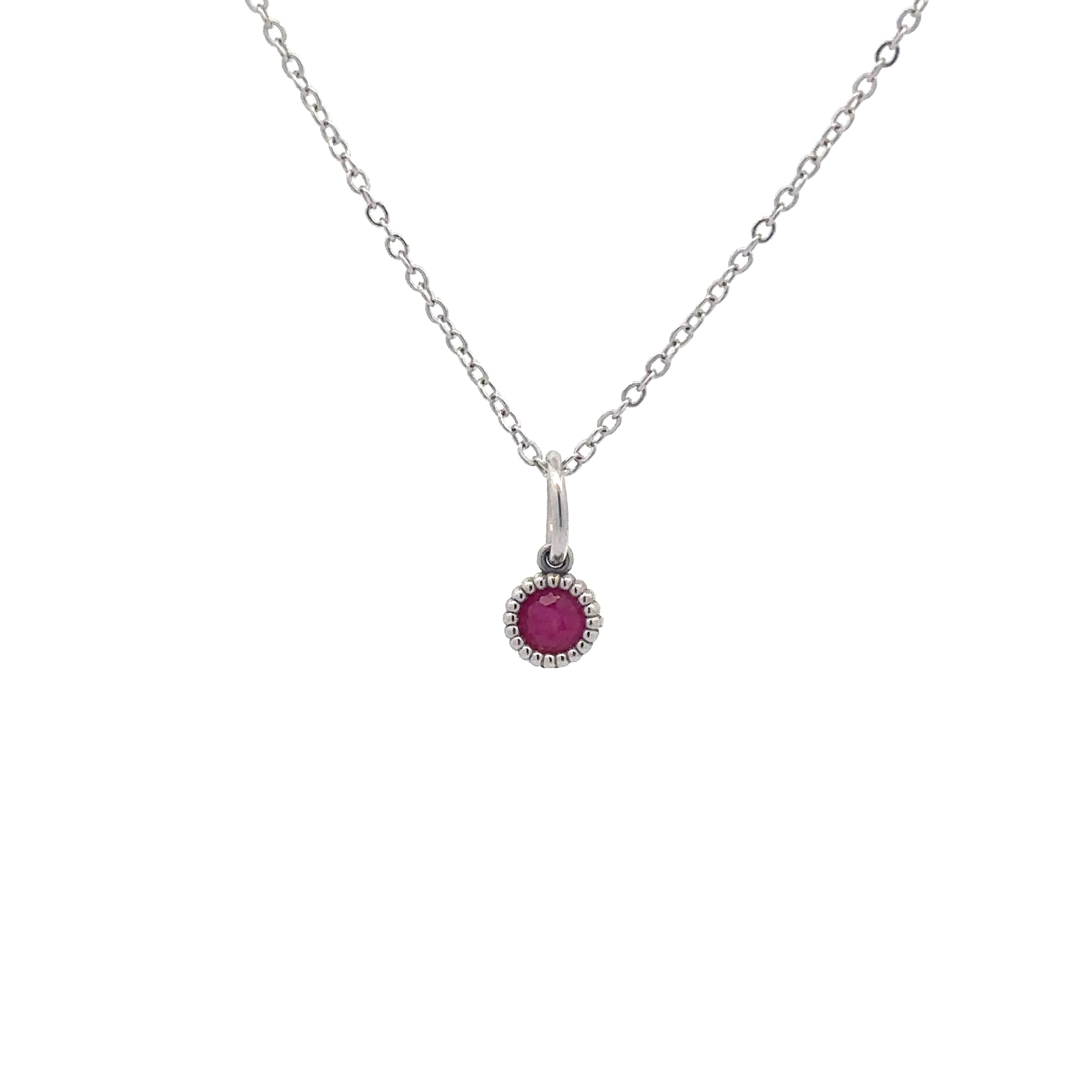 Wd136 Ruby July Birthday - 14kt Ruby pebble Charm