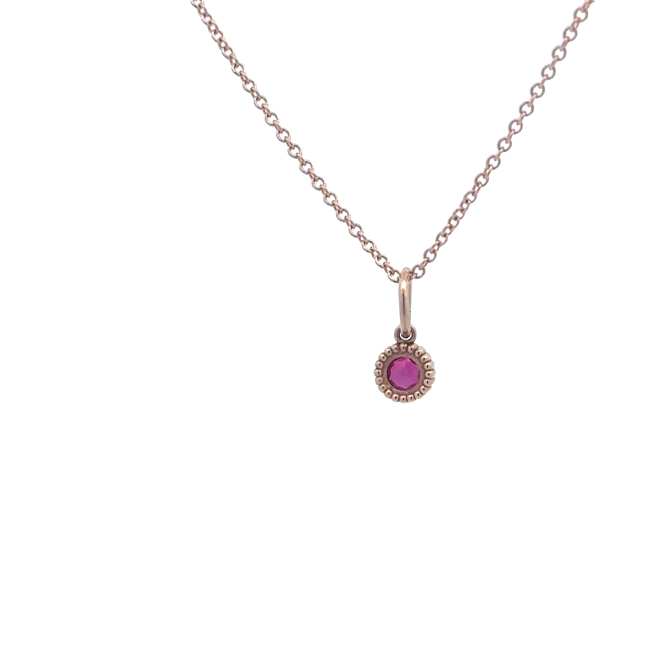 Wd136 Ruby July Birthday - 14kt Ruby pebble Charm