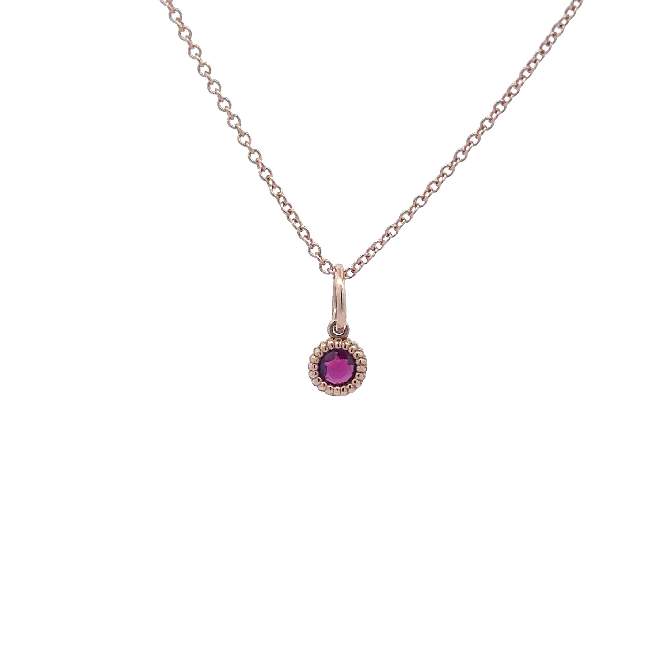 Wd136 Ruby July Birthday - 14kt Ruby pebble Charm
