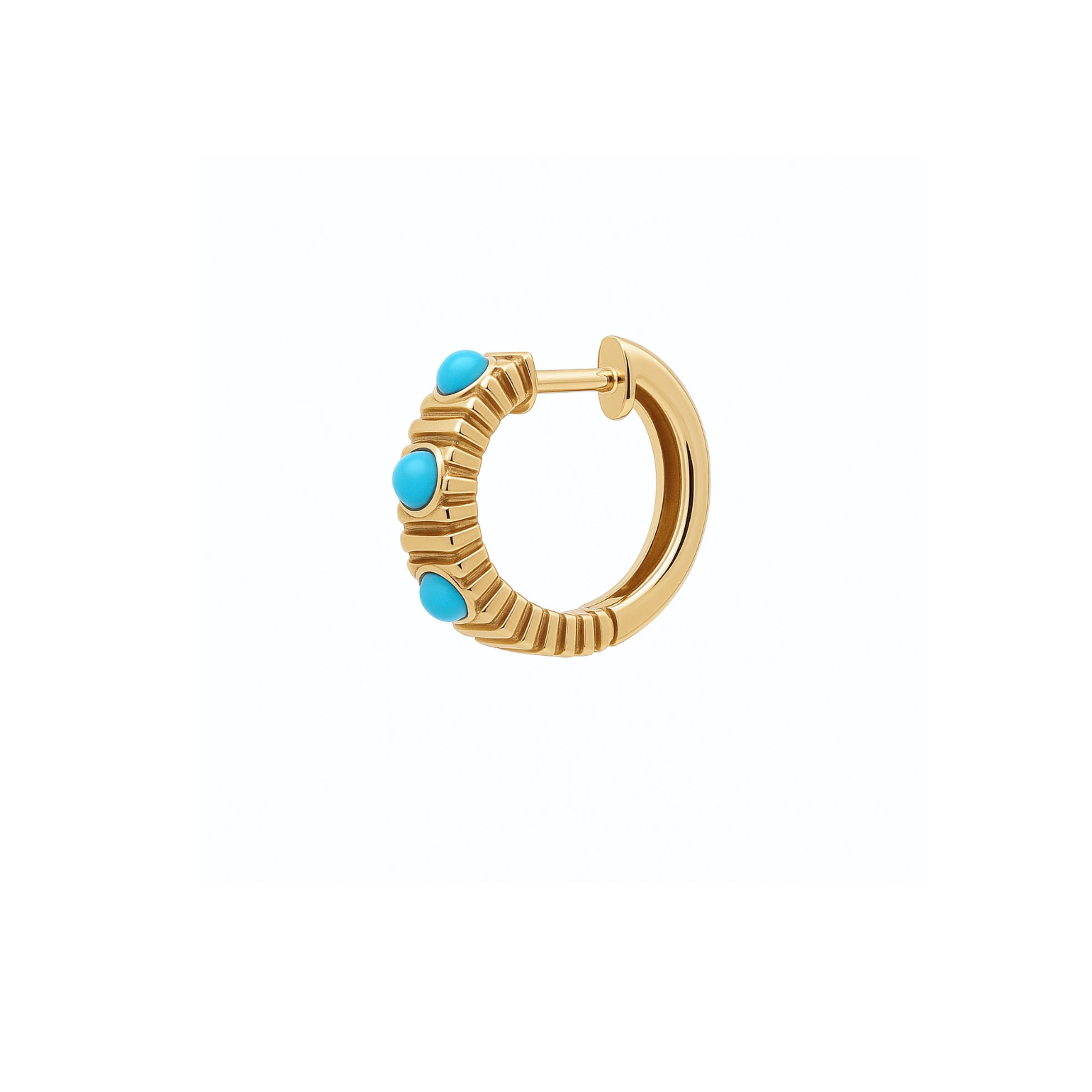 WD1781 14kt Gold  Hoop with Turquoise Detail