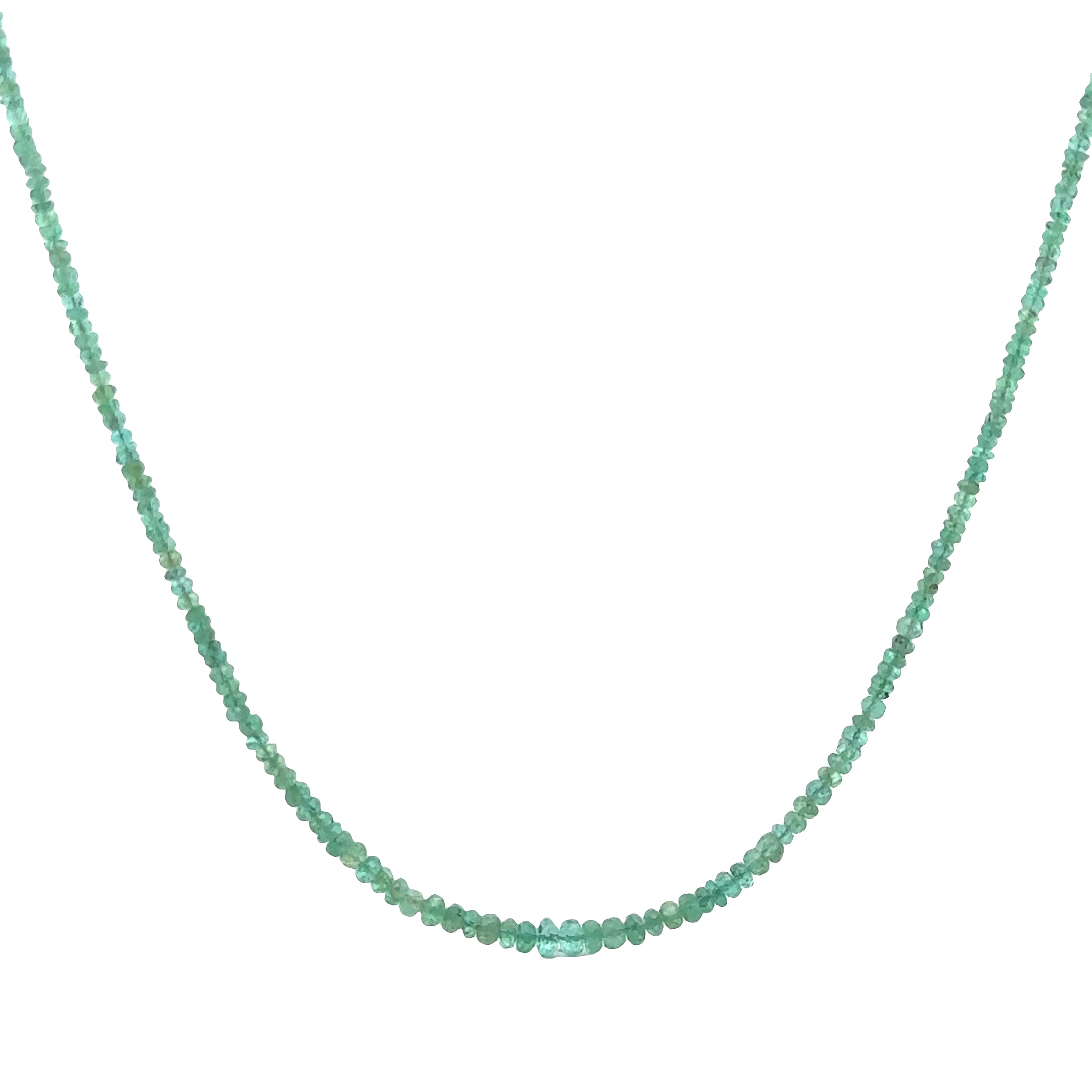 WD1932 Faceted Emerald Necklace — 14K Yellow Gold