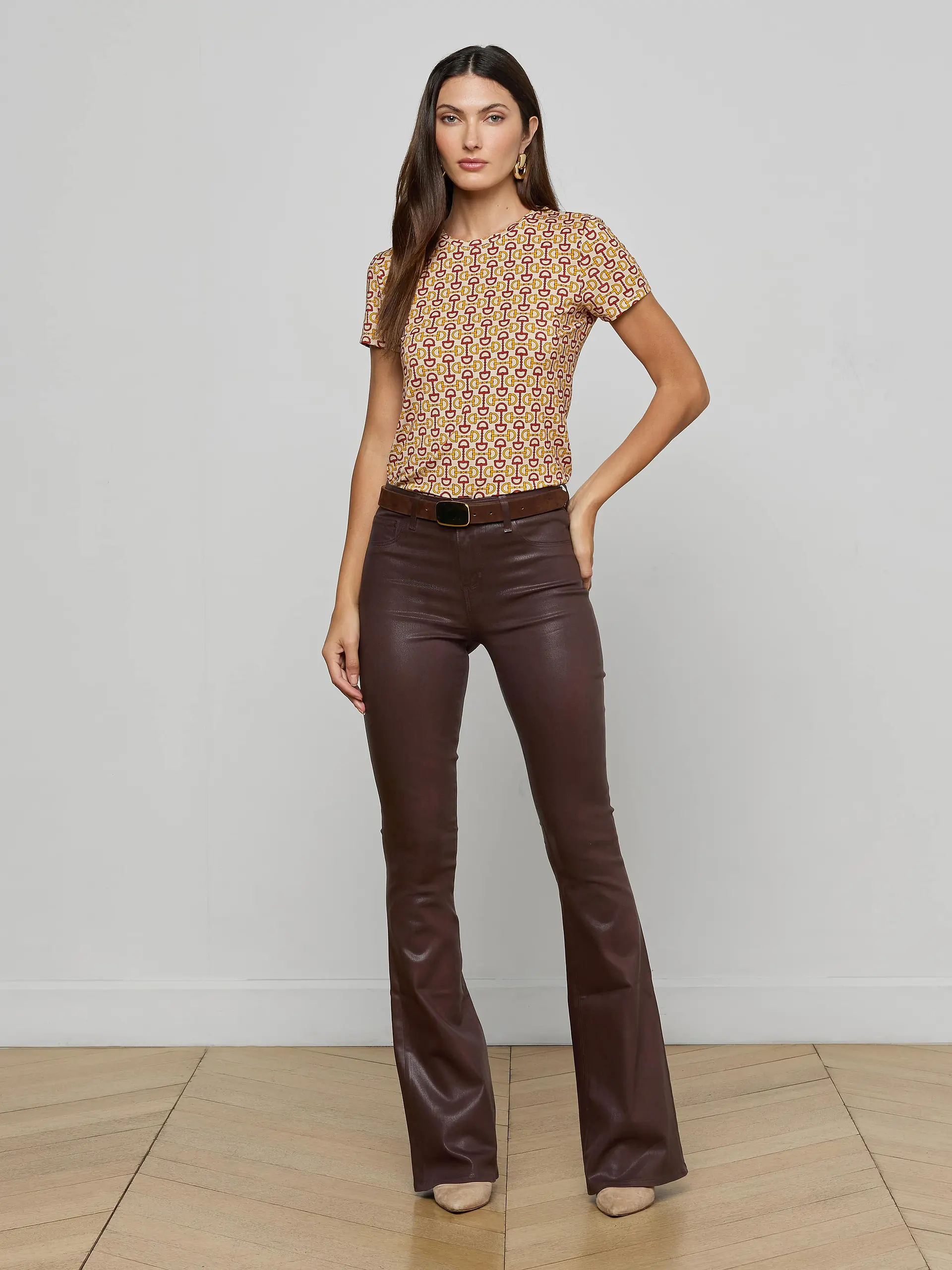 2707PDDC-CHCT L'AGENCE Marty Coated Flare Jean