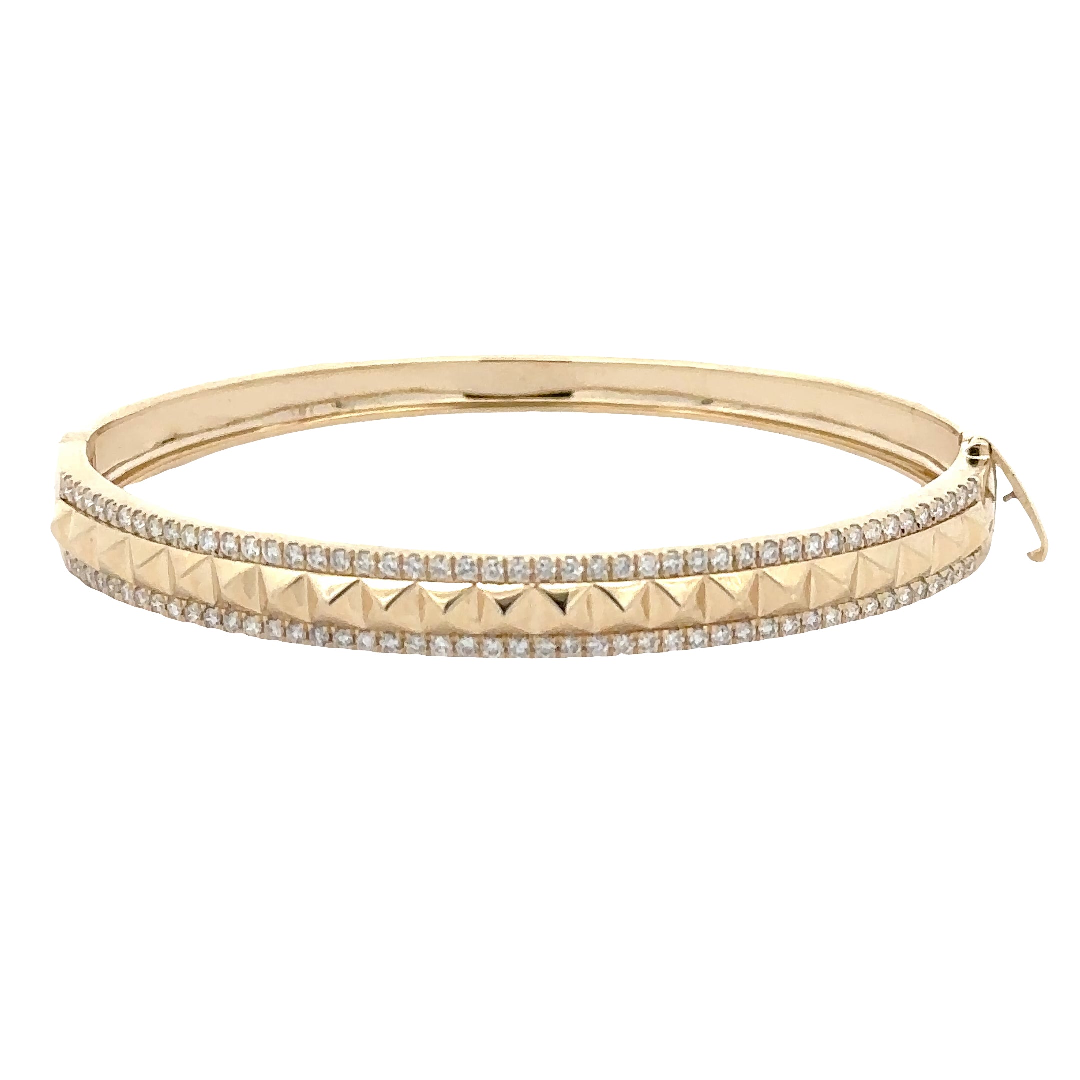 WD1879 14kt Gol Pave Diamond Open Cuff Bangle