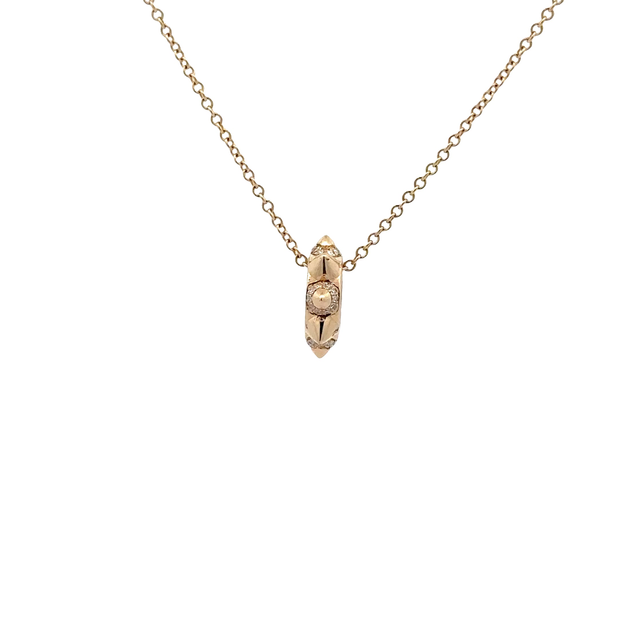 WD1855 14kt Gold 8 spike Barrel with Diamond Detail