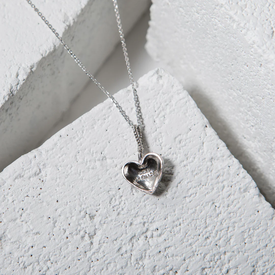 LG102 LOVE Grenades Sterling Silver Base with 14kt plating Cherry heart Bomb W/18inch linked chain