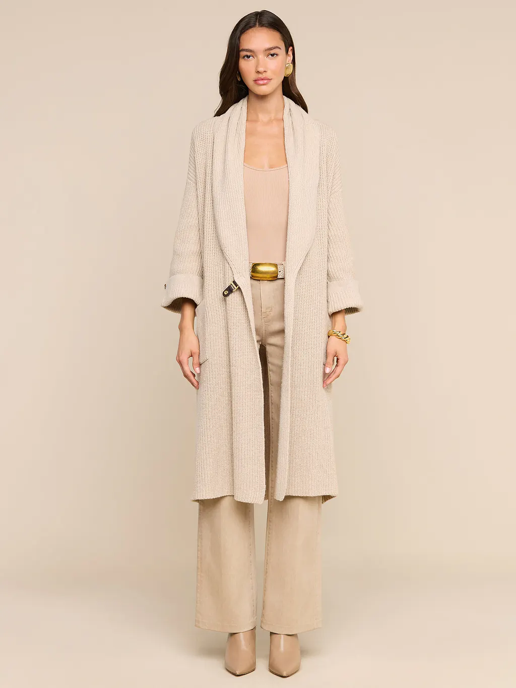 80257swm3 L'AGENCE Orielle Long Cardigan