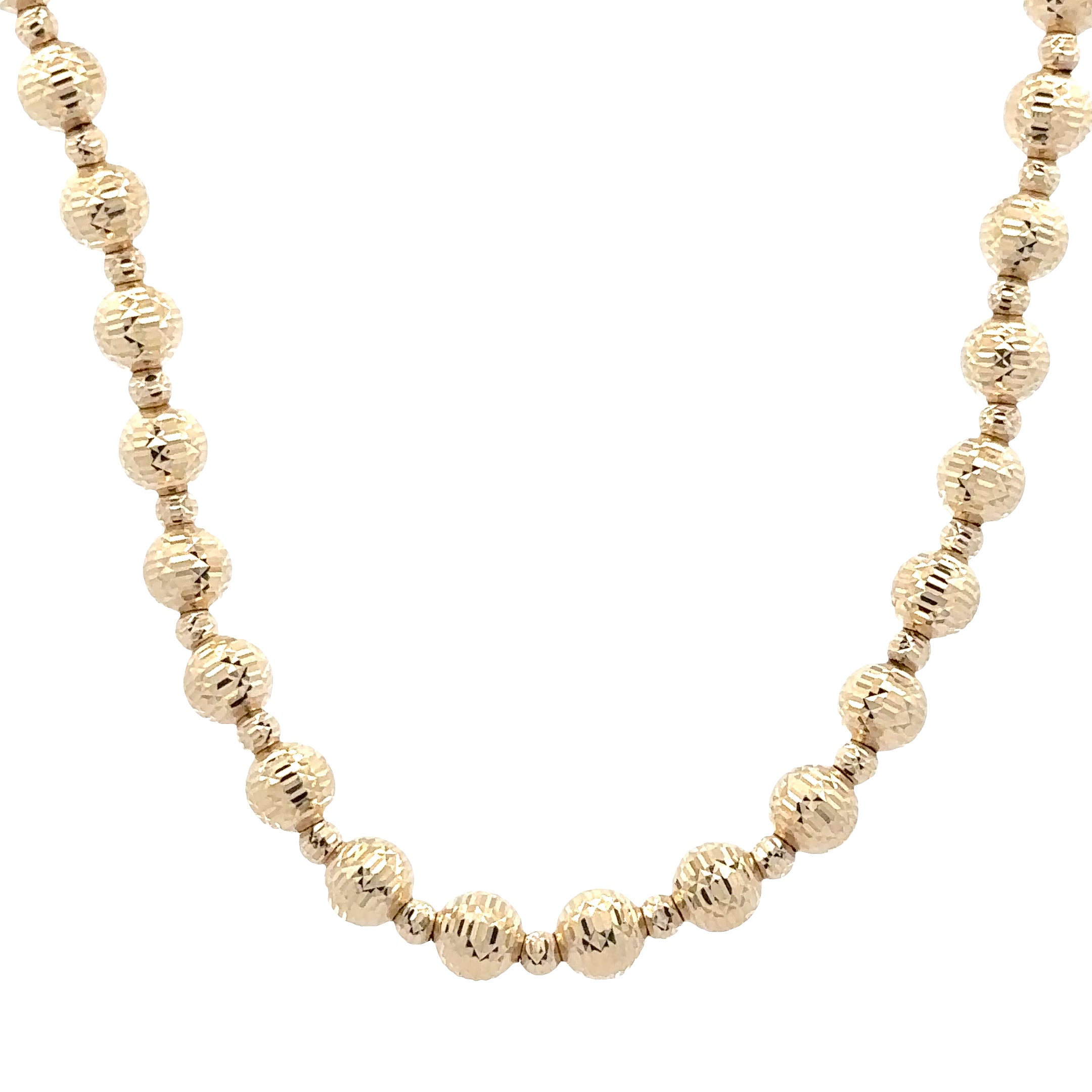 WD1847 14kt gold 6mm Faceted Bead Ball Necklace