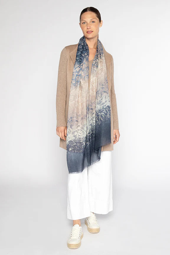 LRAS4-211nvm Kinross Ombre Reef Print Scarf