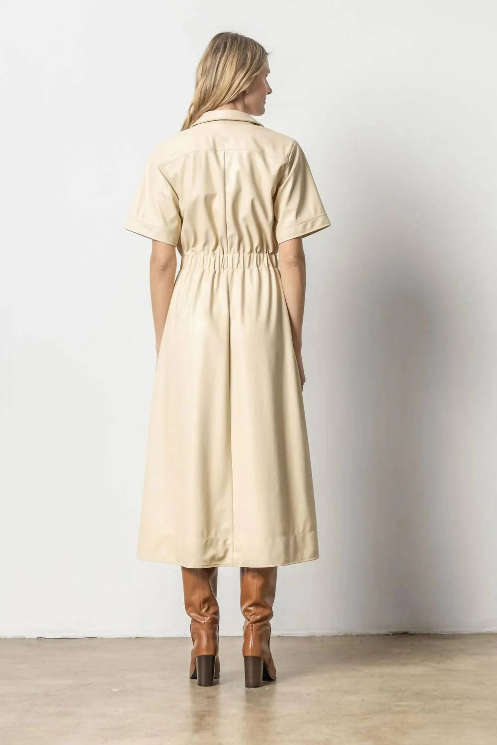 PA2711p Lilla P Elastic Waist Short Sleeve Dress