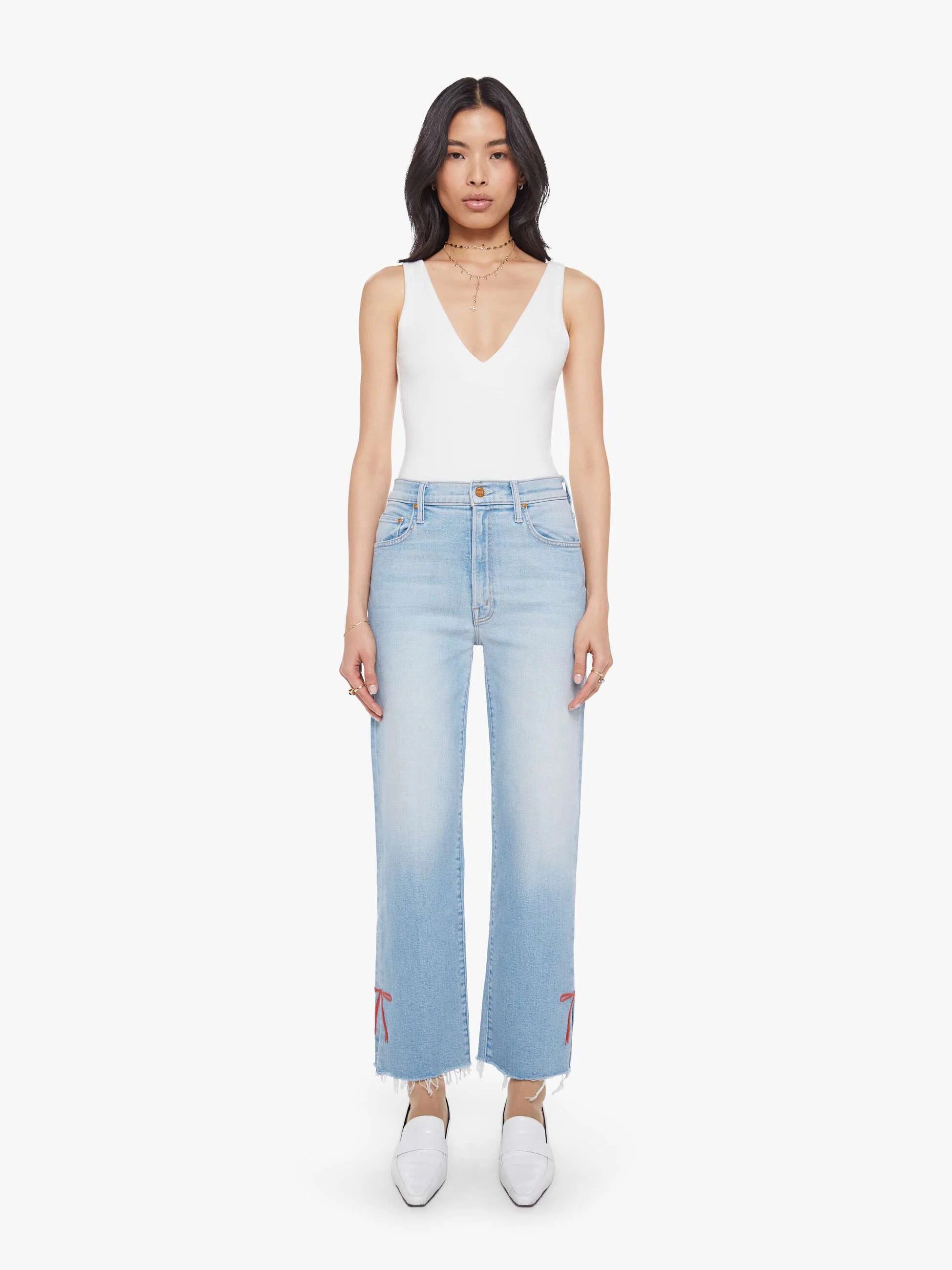 12138-1219csx MOTHER The Rambler Zip Slice Hove Fray