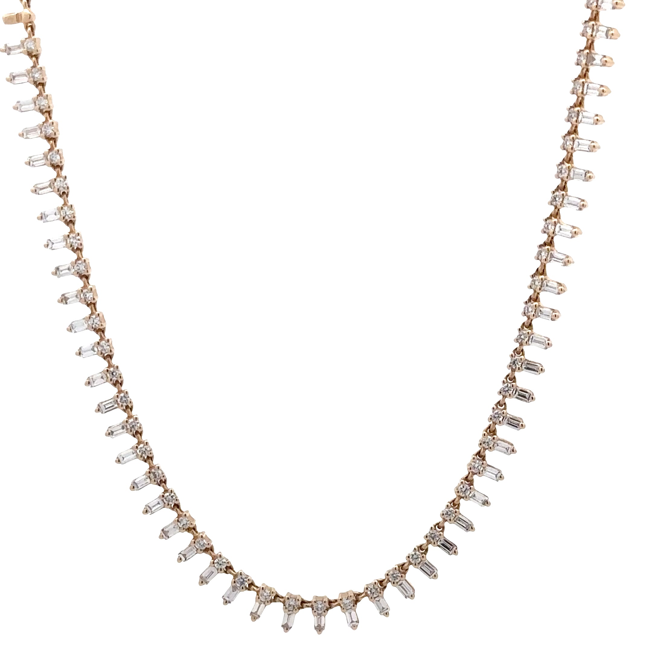 WD1860 14kt Yellow Gold Diamond Tennis Necklace