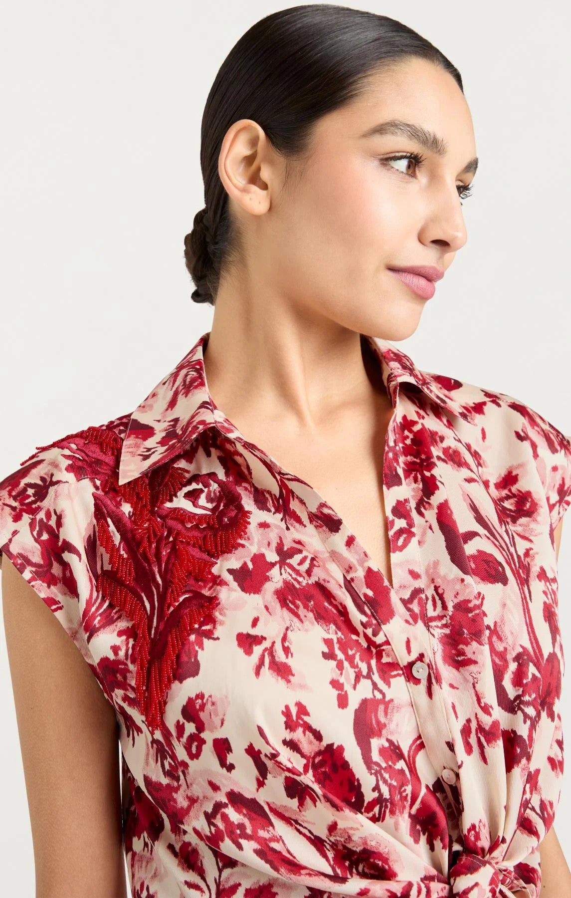 ZW206710046Zchrmu Cinq A Sept Floral Ribbons Sleeveless Mari