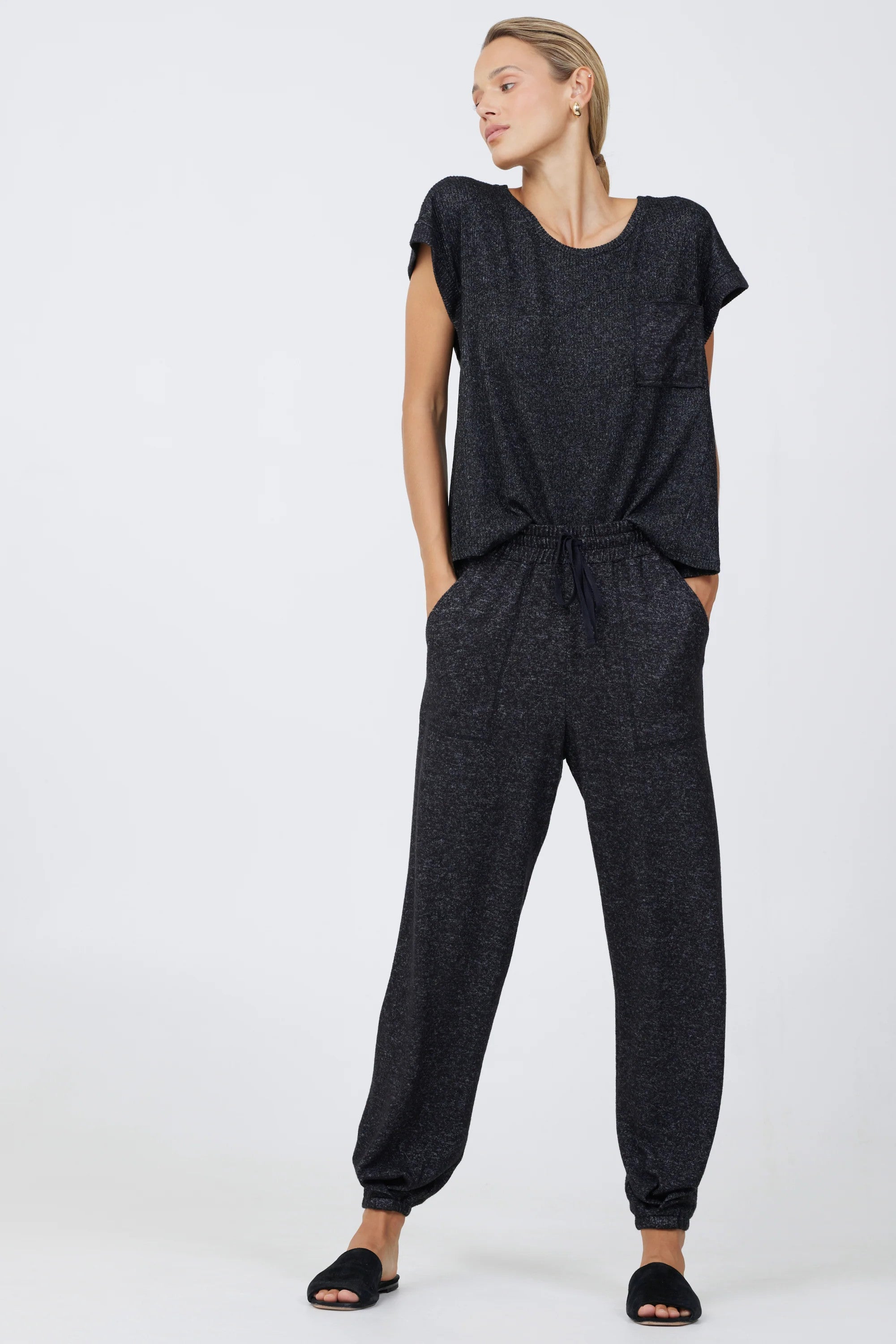 JB13101 AD The Label Rib Mix Cap Sleeve