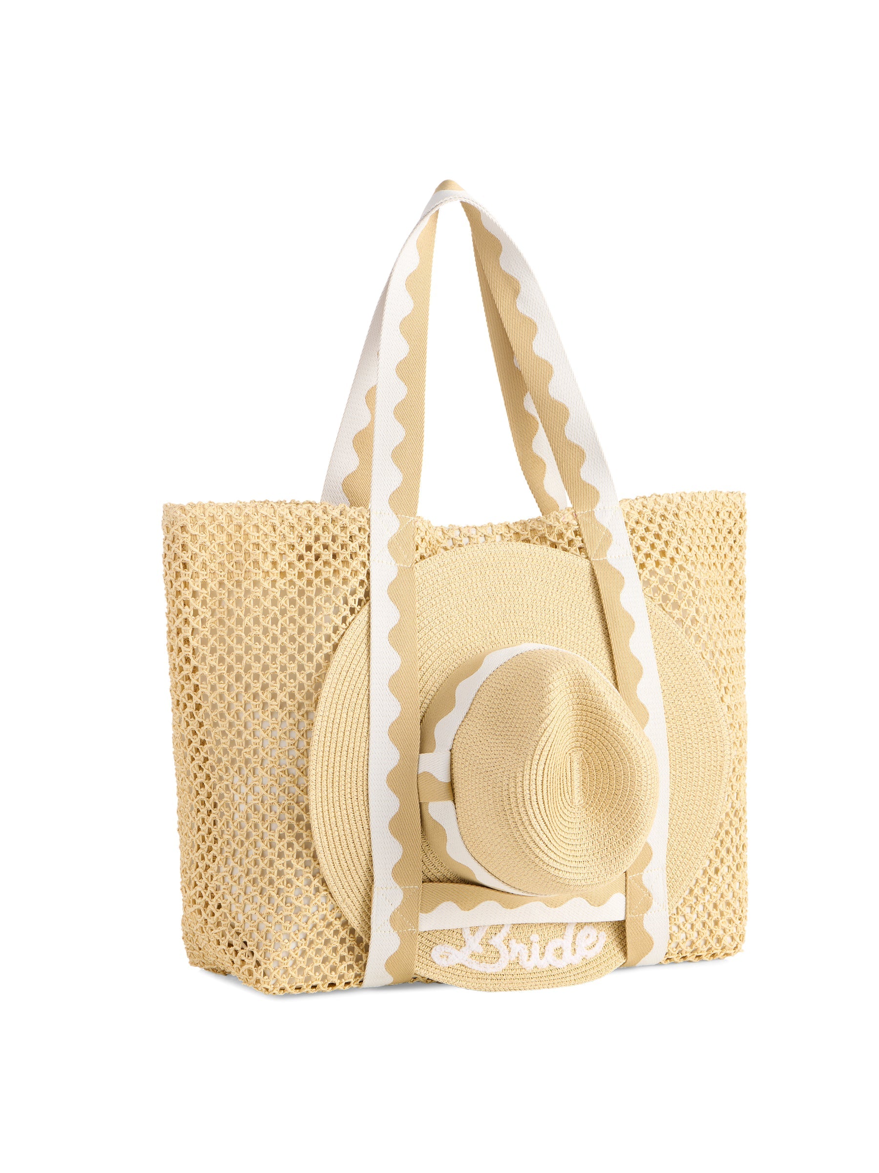 01-02-156na Shiraleah 'BRIDE' Hat and Tote set