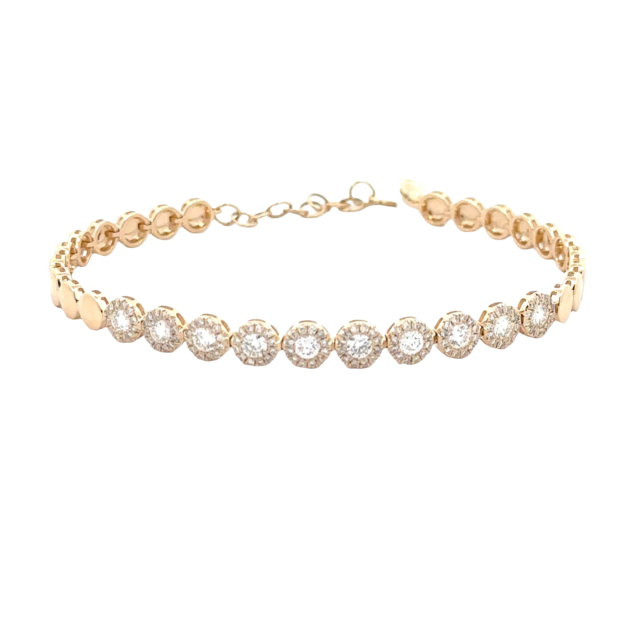 WD1892 14kt Gold Circle Bracelet with Diamond Detail