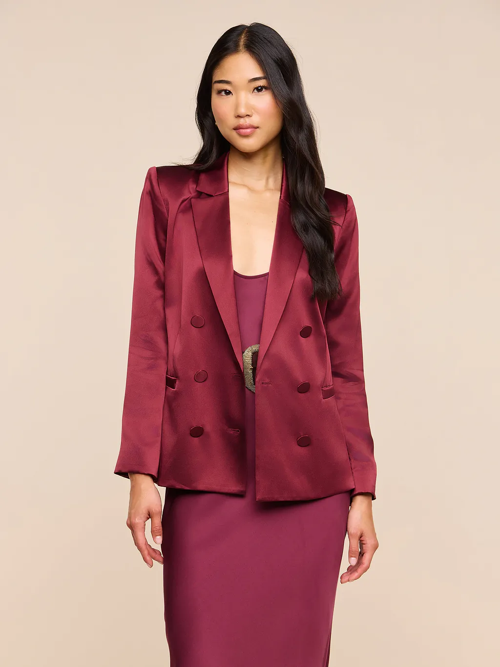 10053chmMr L'AGENCE Sena Double Breasted Blazer