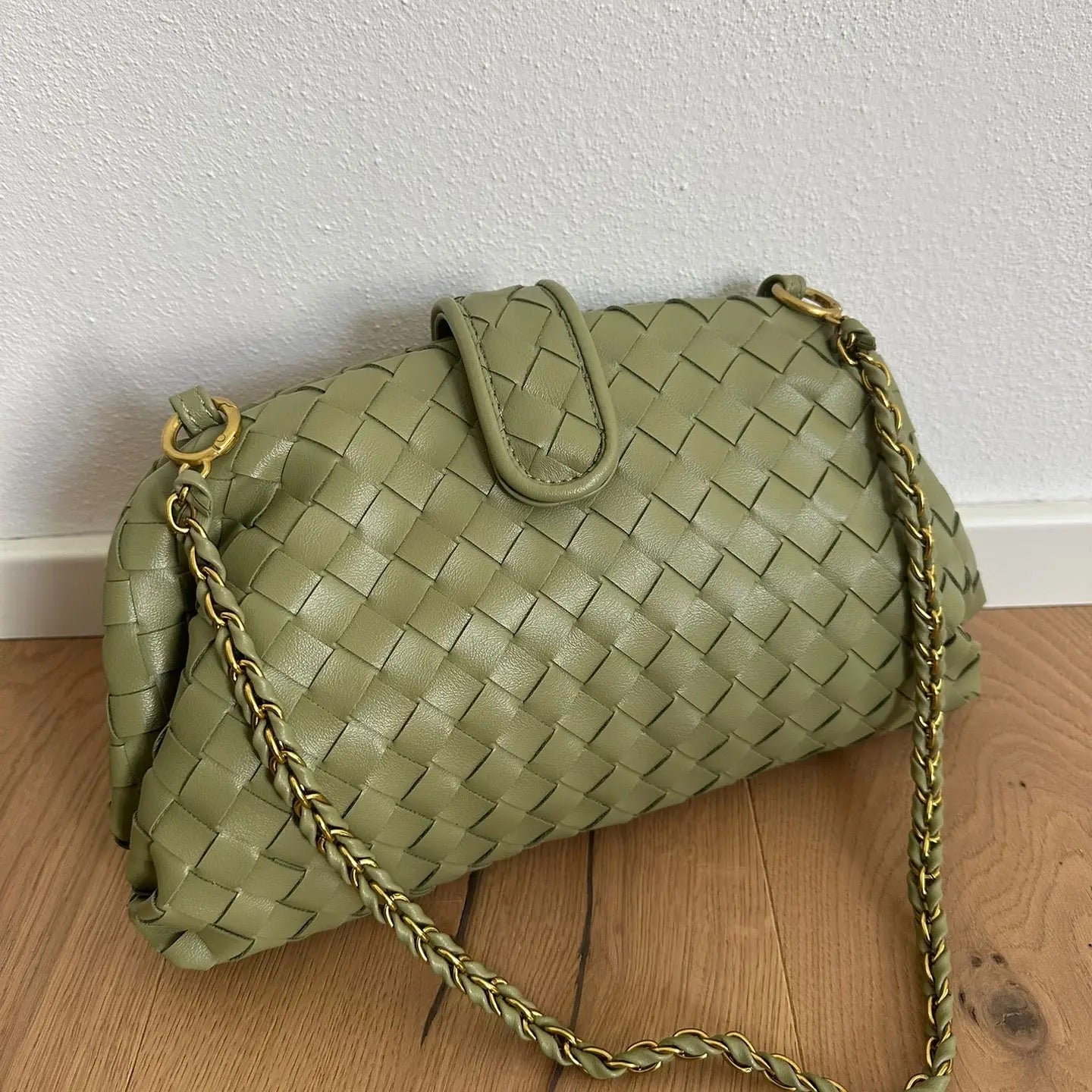 LaurenP ZH Leather Woven Lg clutch bag