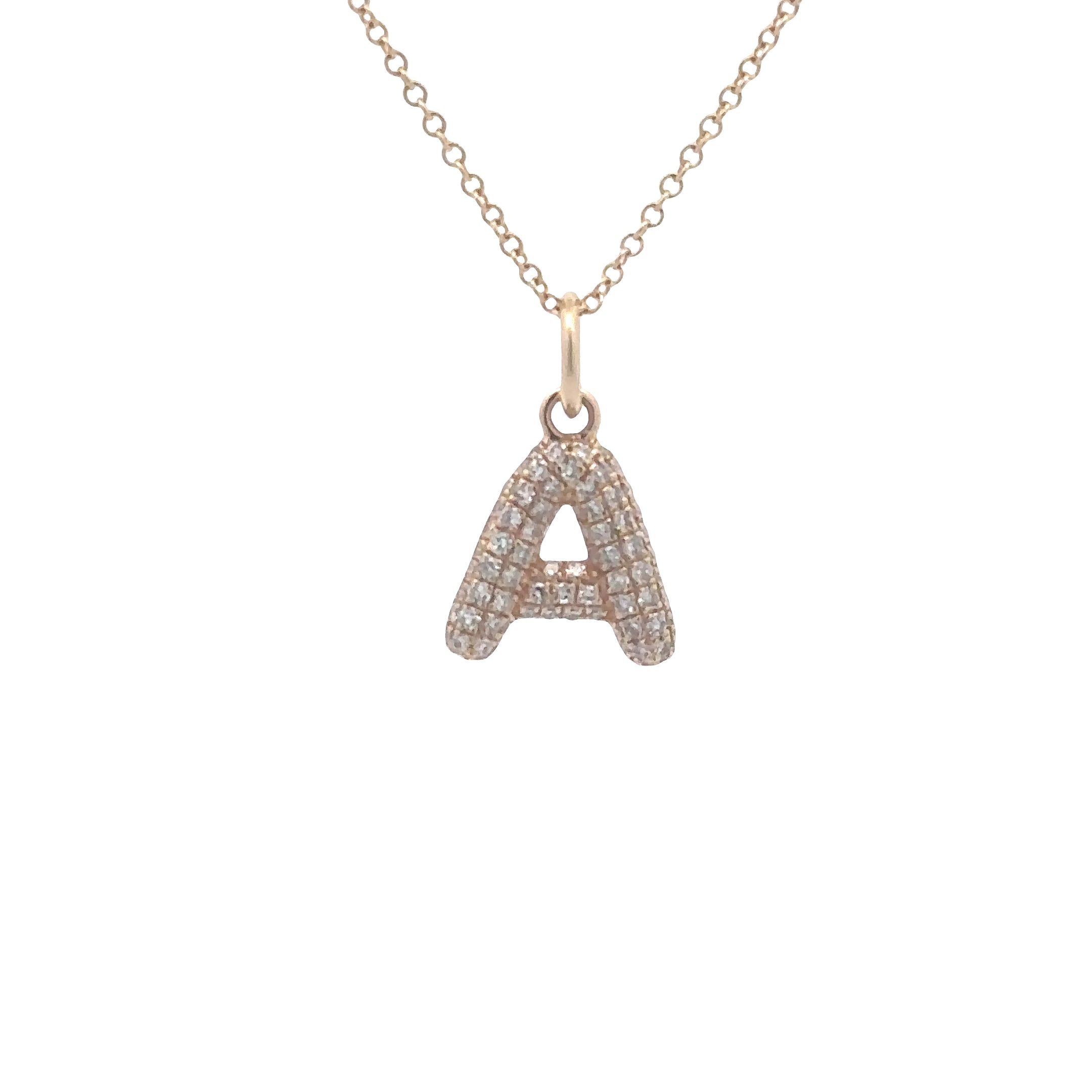 WD1827 14kt Gold "A" with Pave Set Diamonds