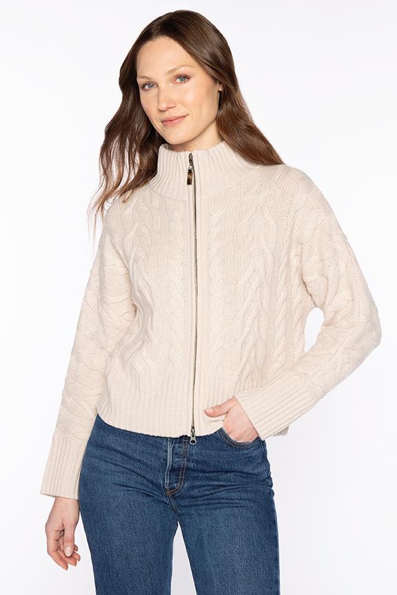 LFSJ5-276c KINROSS Luxe Cable Zip Cardigan