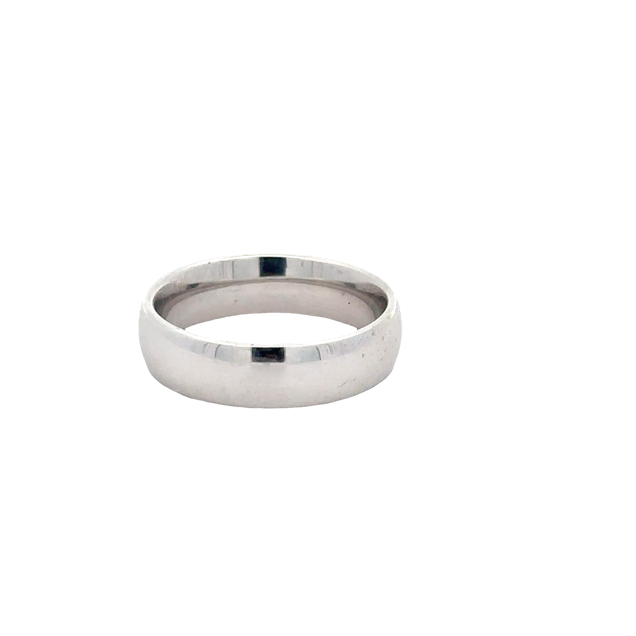 WD1868 14kt White Gold Rounded Edge Mens Band