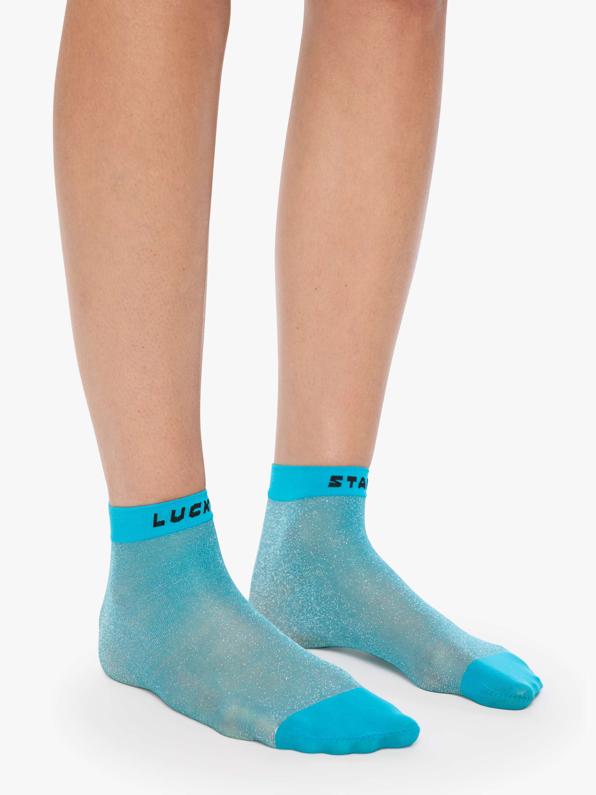 7111-2185 MOTHER The Slipper Blue Lucky Star Socks