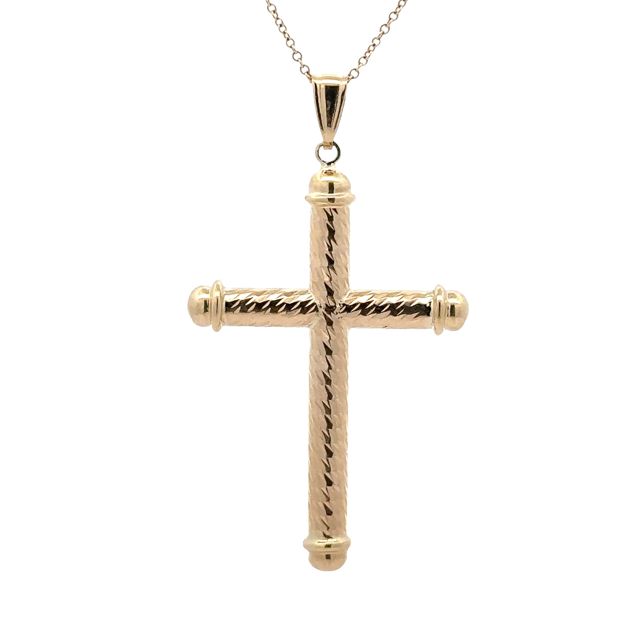 WD1876 14kt Yellow Gold Twist Design Cross
