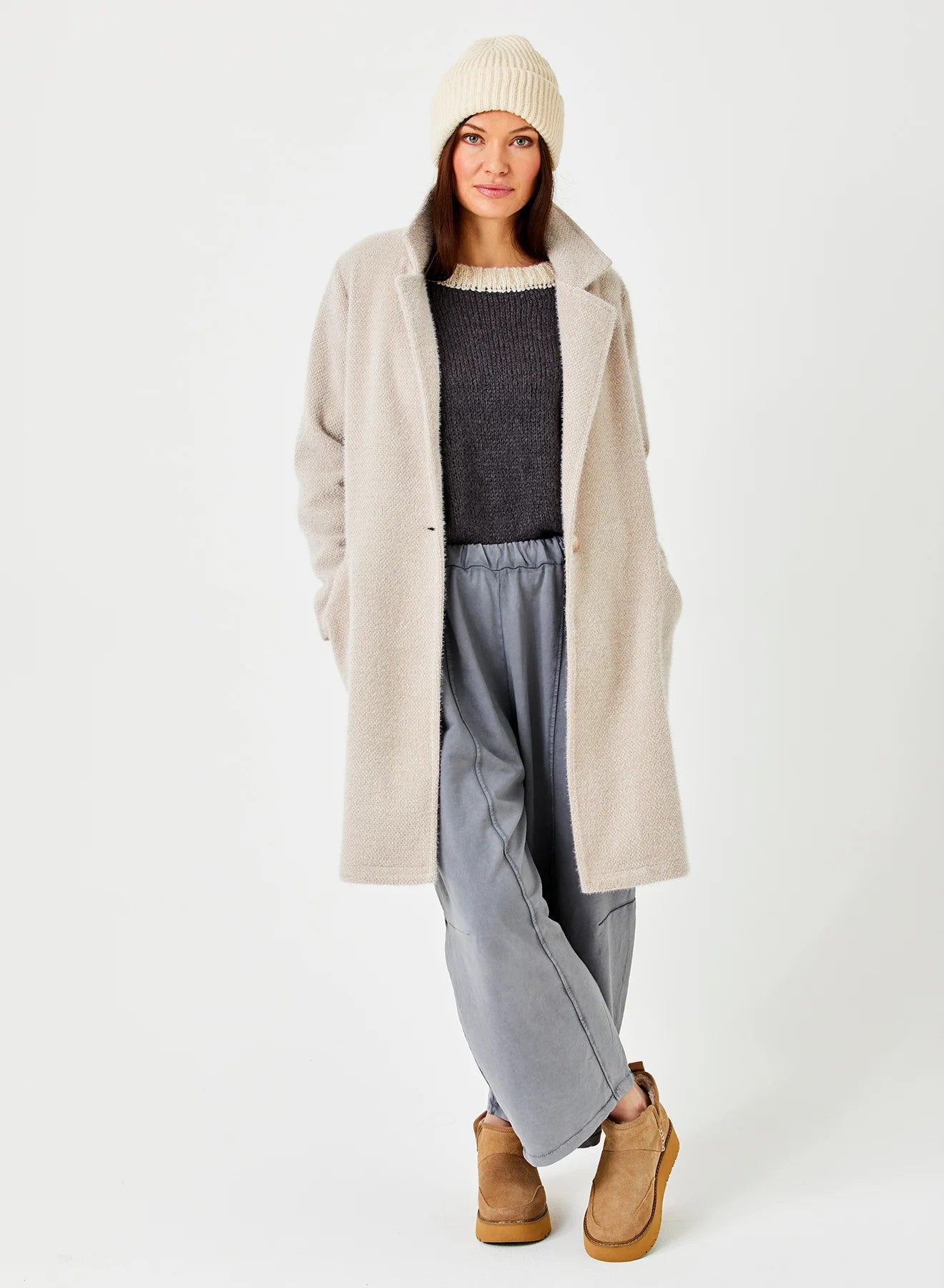 A91725Nc Suzy D Iris Soft Fluffy Coatigan