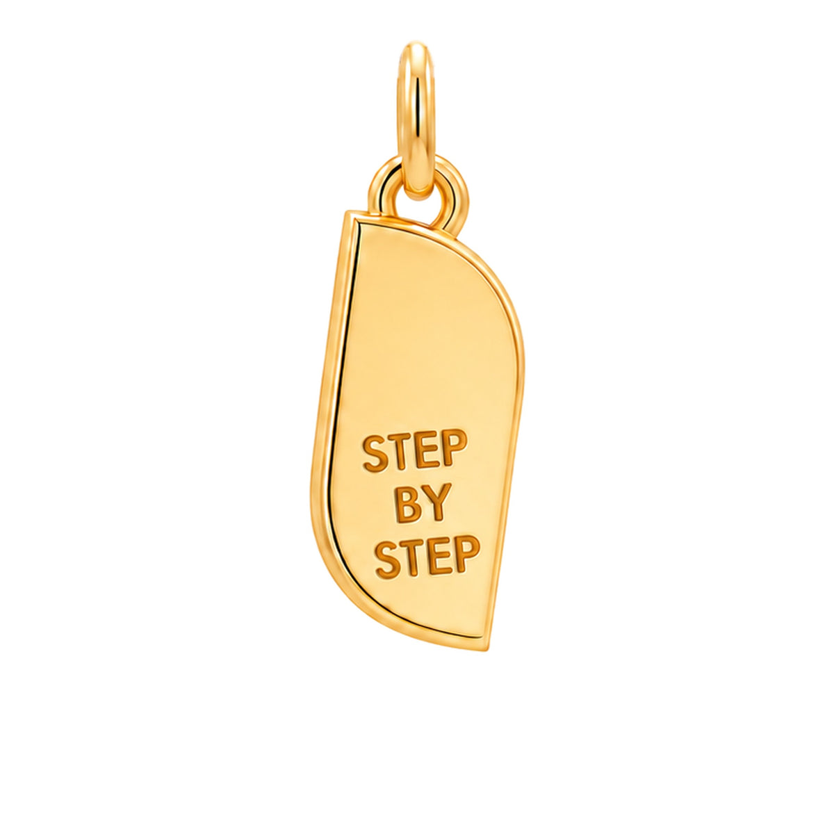 Back of the STEPS pendant with diamond star, engraved Step by Step