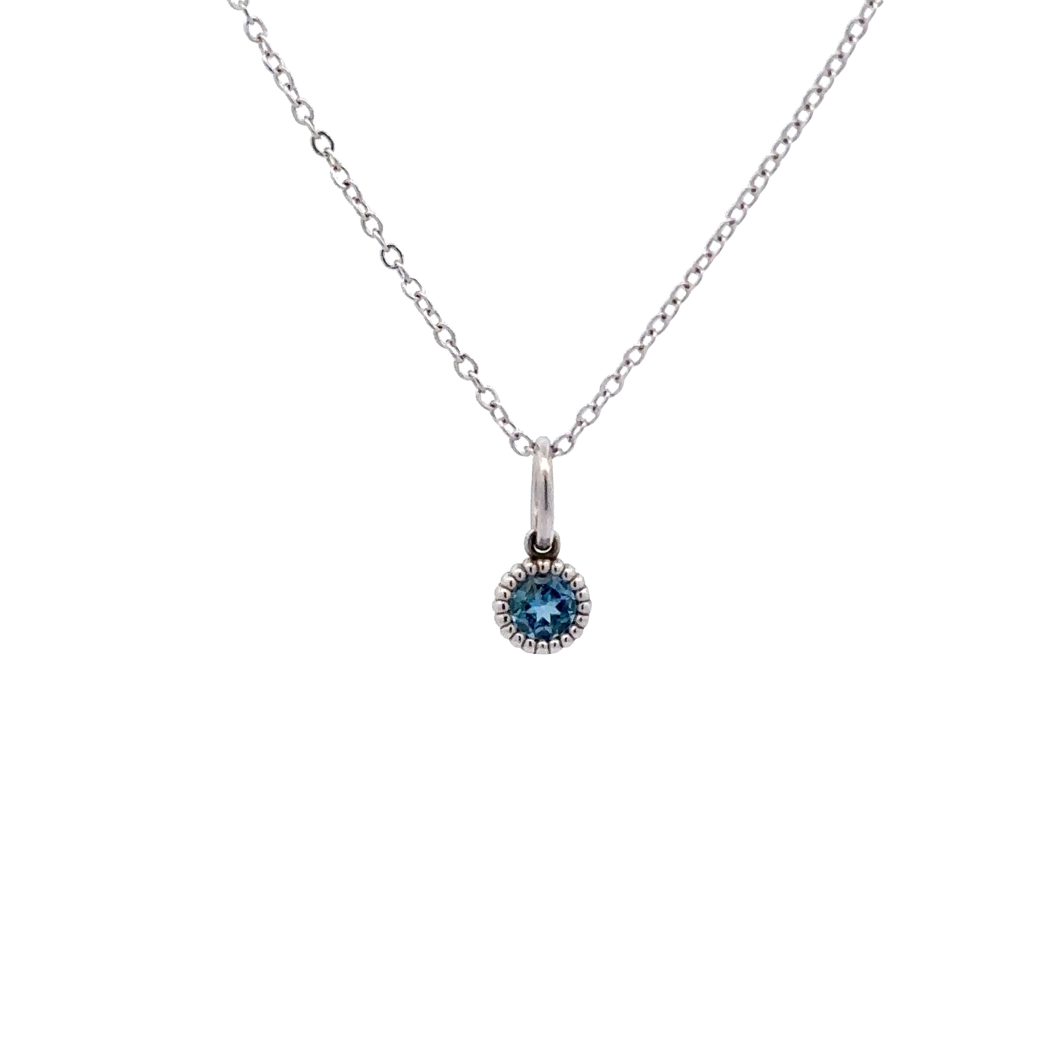 WD136 Aquamarine March Birthstone - 14kt gold Aquamarine Pebble charm