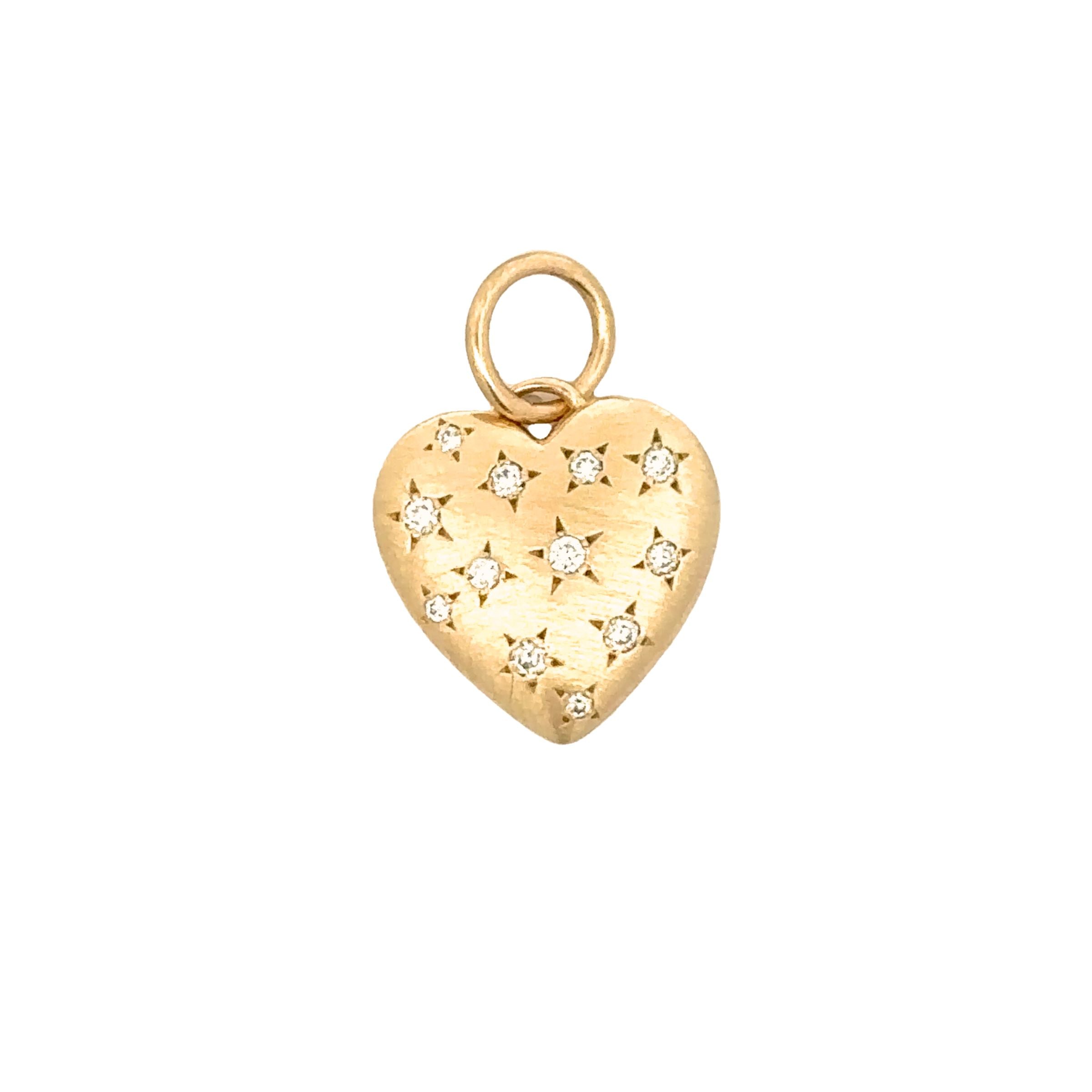 WD1788 14kt Gold Puffy Heart with Diamonds