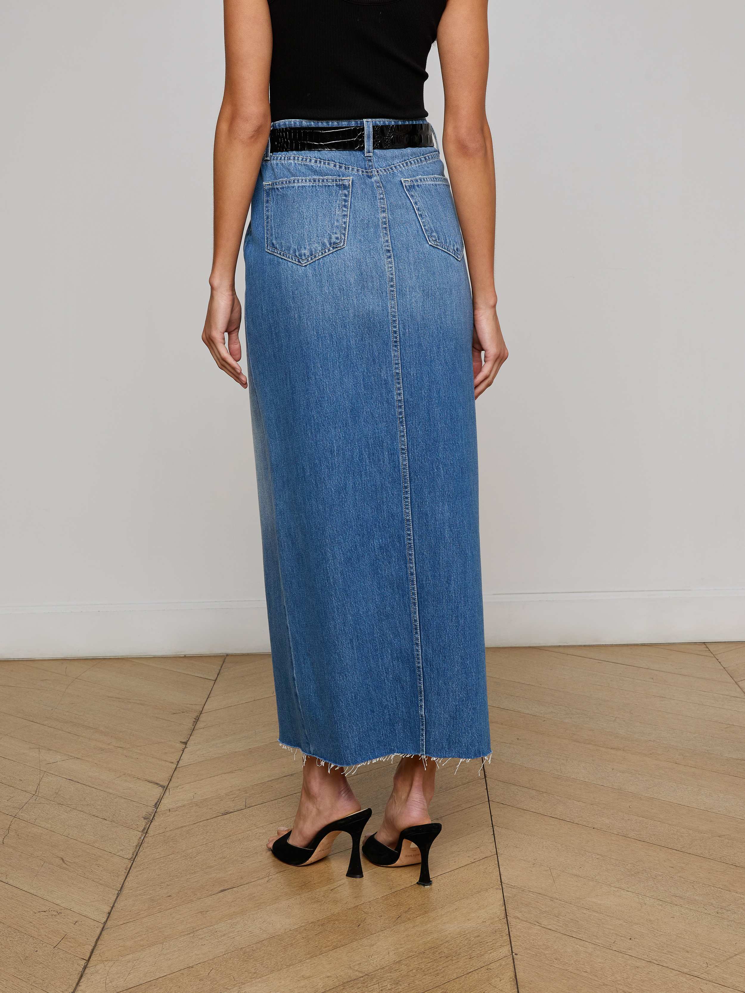 3448YRORw L'Agence Rysa Denim Skirt