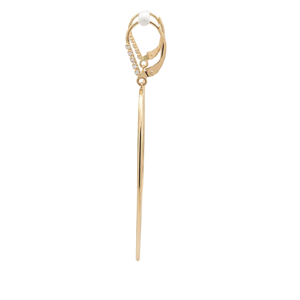 WD1971 14K Gold Organic Diamond Drop Earrings