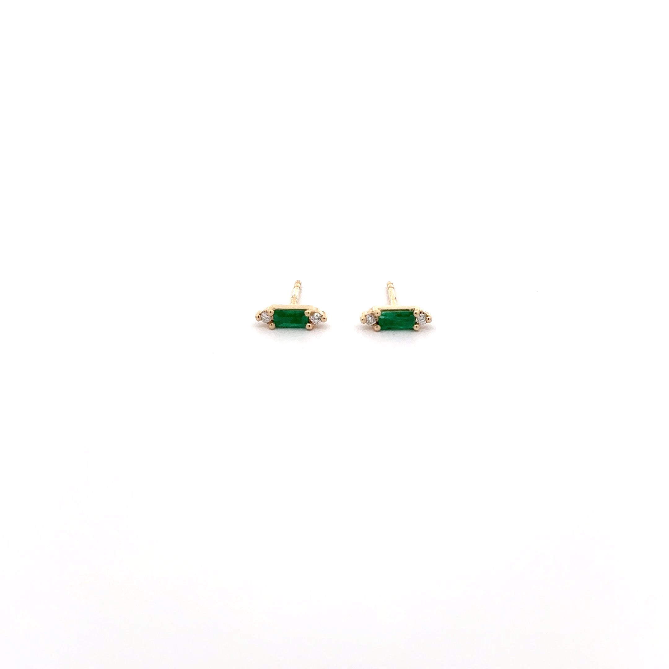 WD1219 14kt Emerald Studs with Diamond Detail