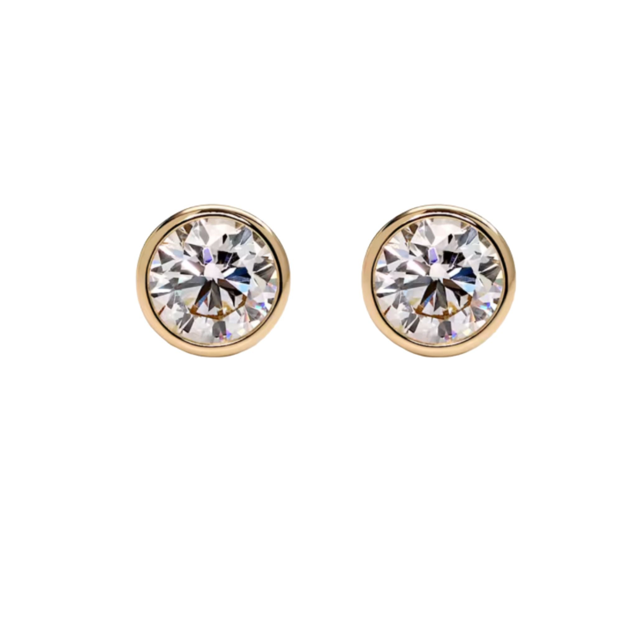 WD1954 14K Gold Lab Grown Diamond Bezel/Martini Studs