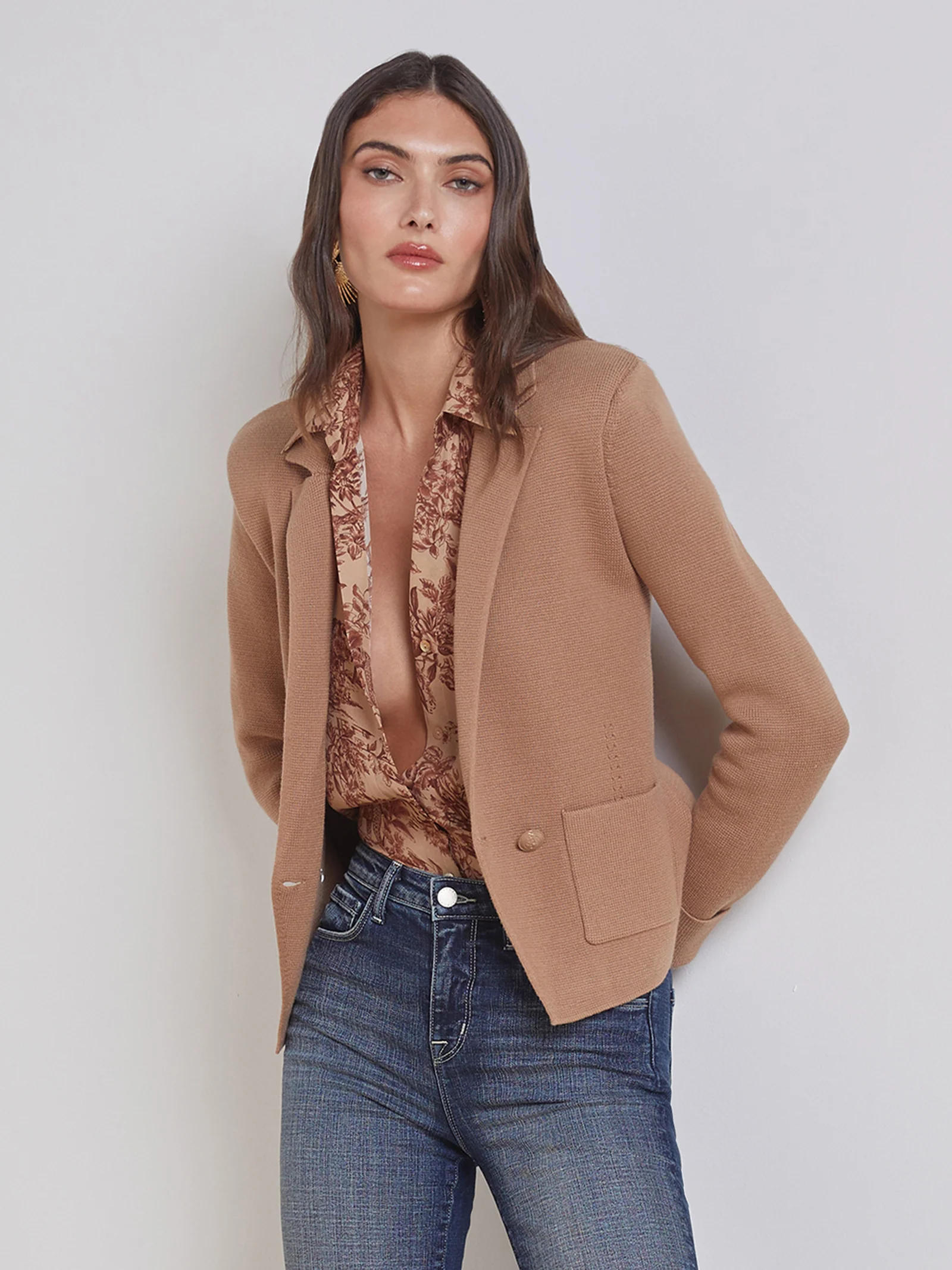 8891FBAgs L'Agence Sofia Knit Blazer