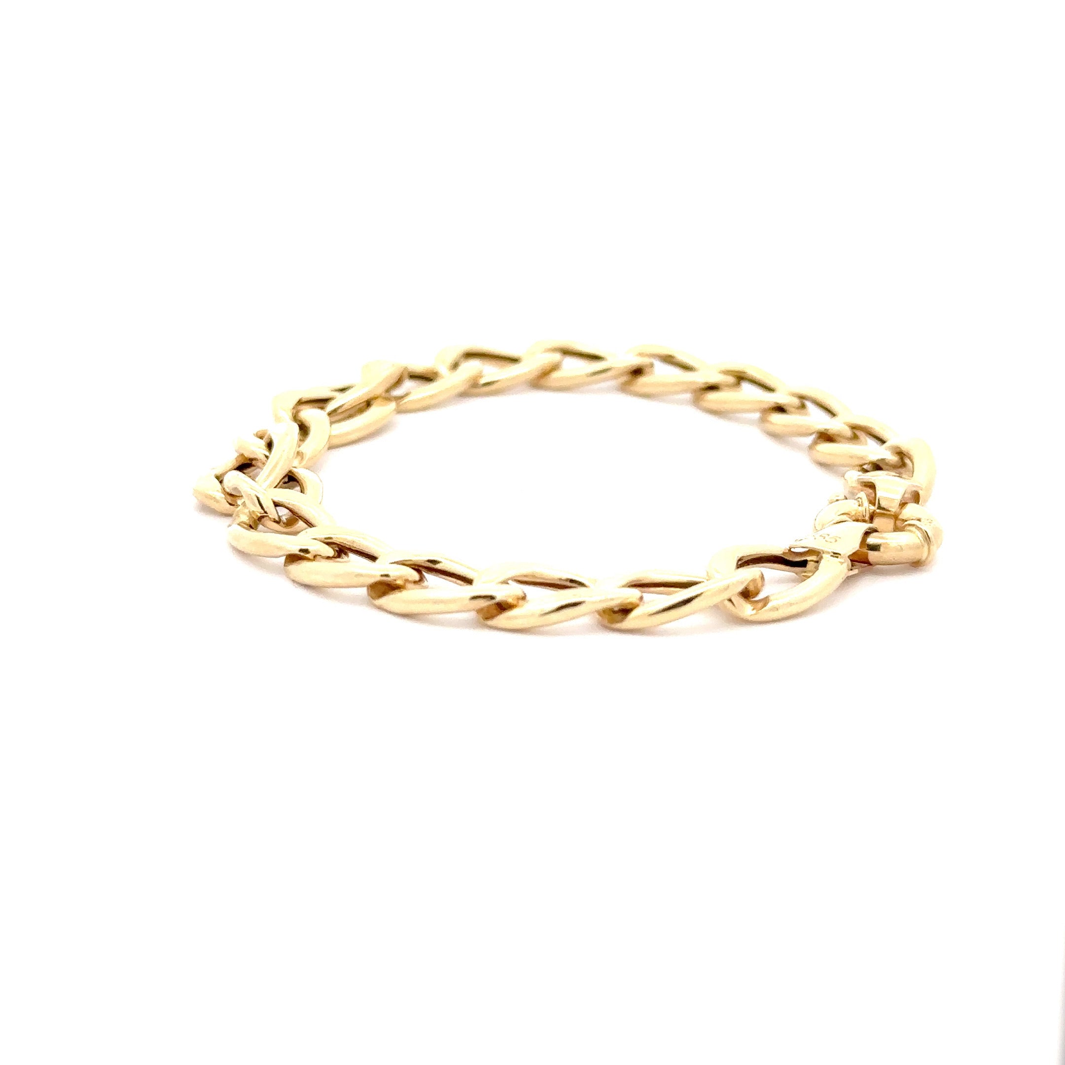 WD1178 14kt Gold Semi Hollow Large Link Bracelet