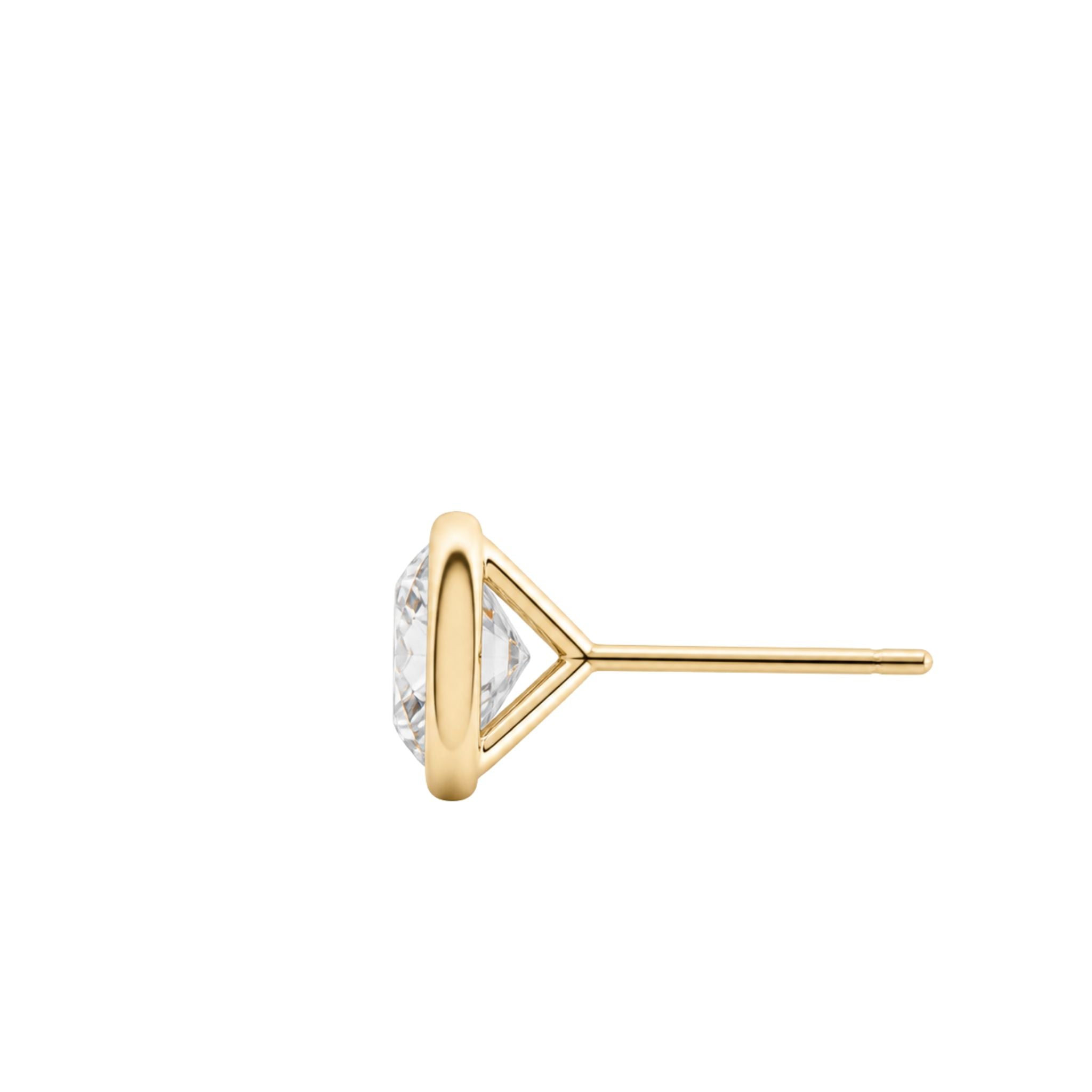 WD1954 14K Gold Lab Grown Diamond Bezel/Martini Studs