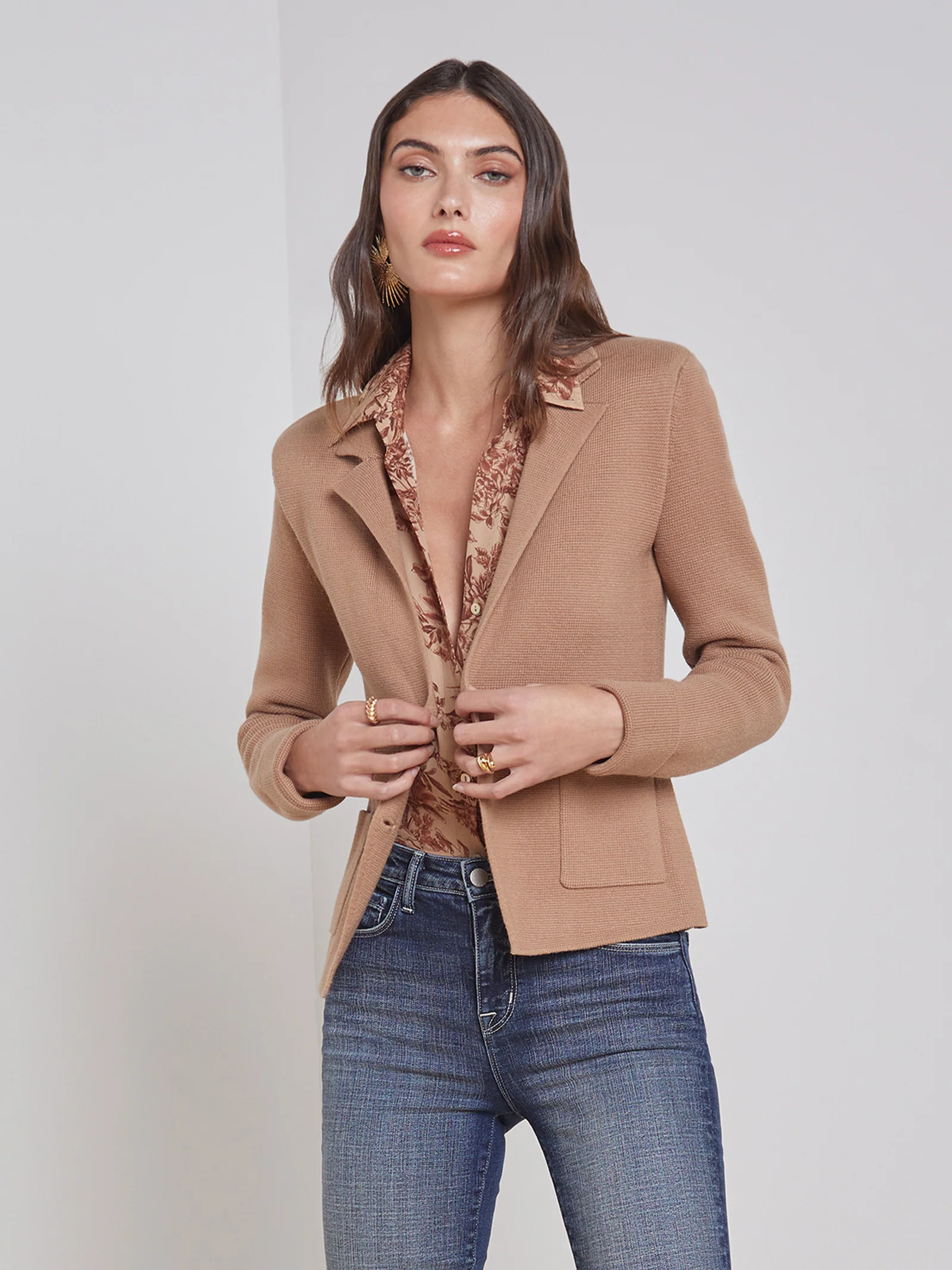 8891FBAgs L'Agence Sofia Knit Blazer