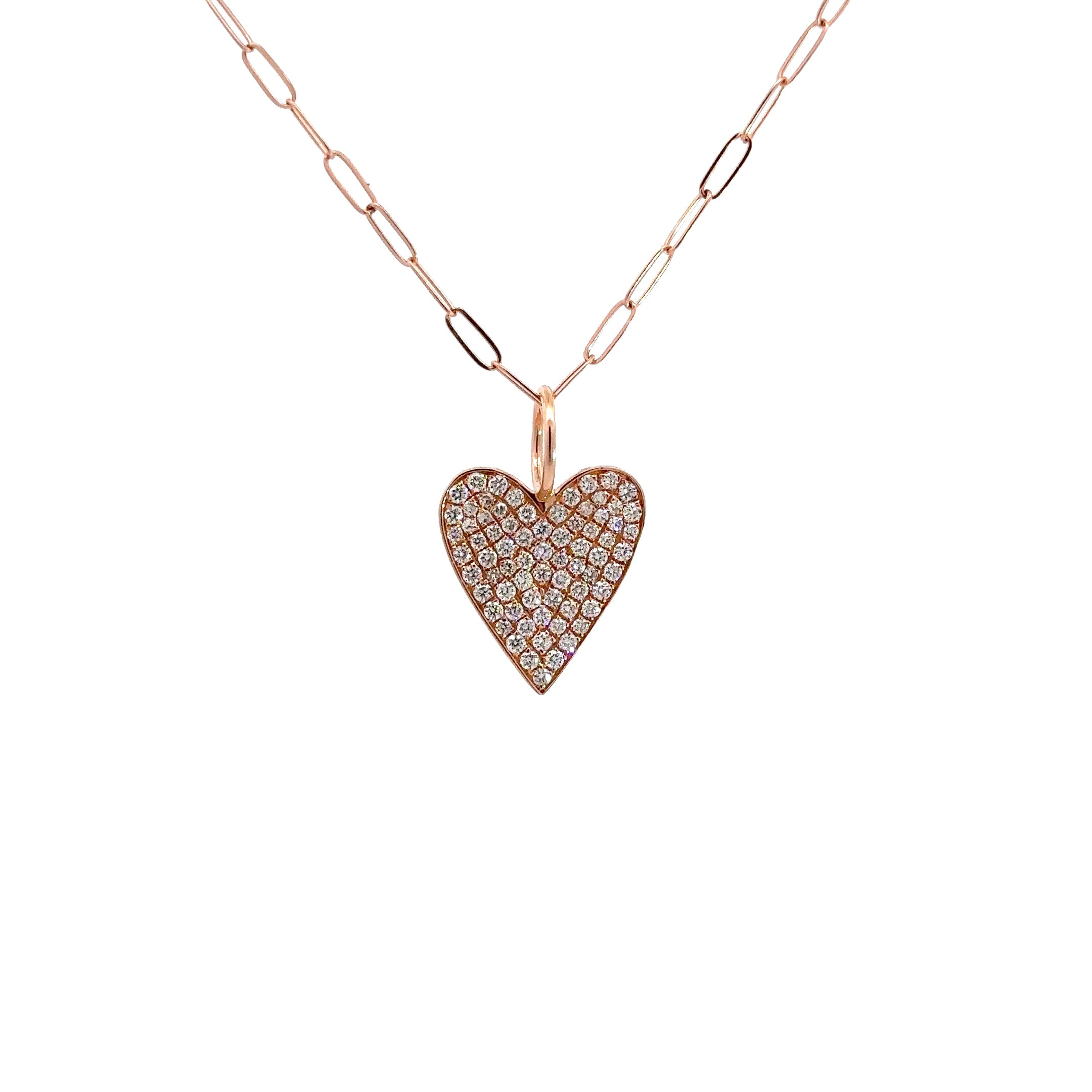 WD1289 14kt Gold Pave Diamond Heart Pendant