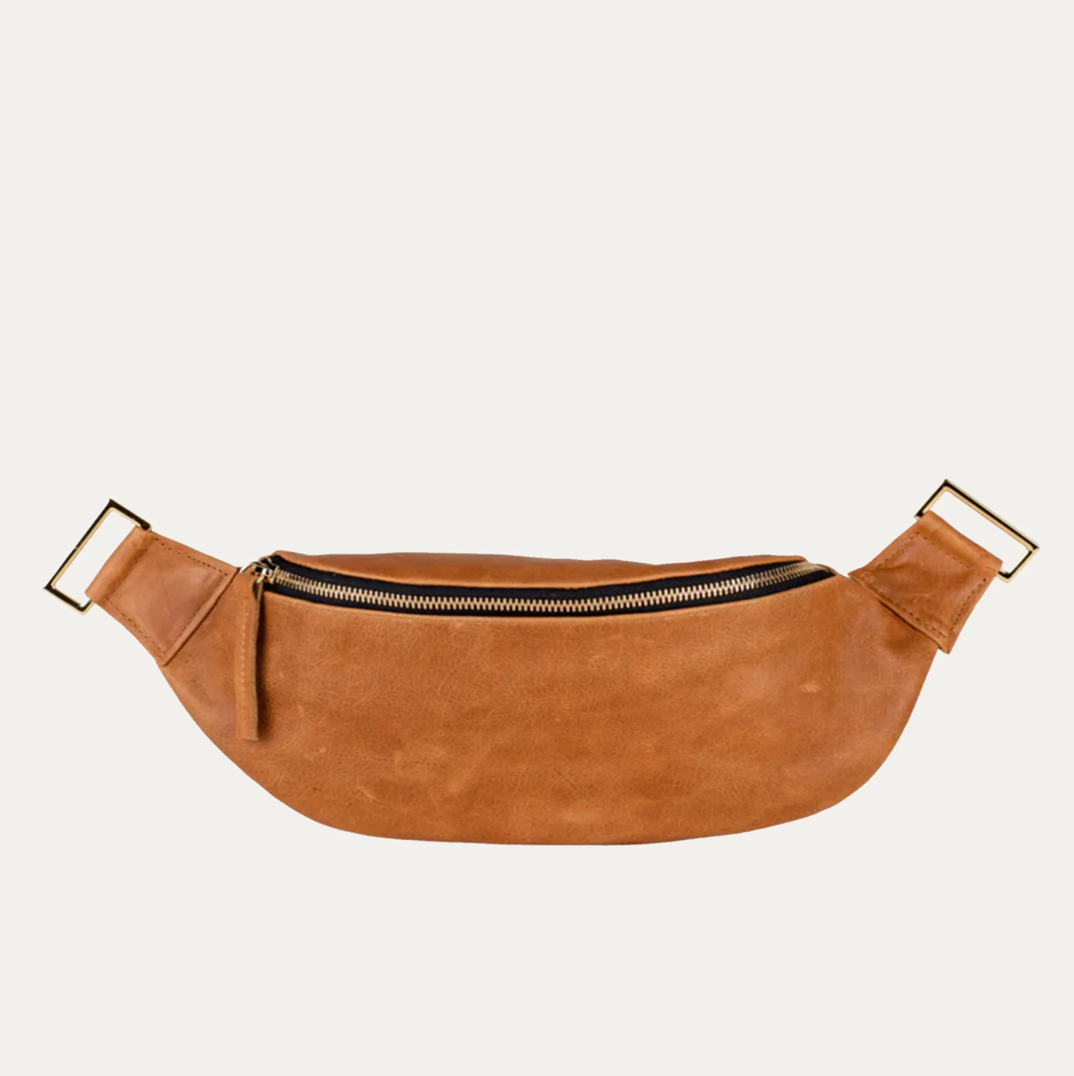 Fanny Pack + Crossbody Bag | Distressed Cognac + Gold Hardware