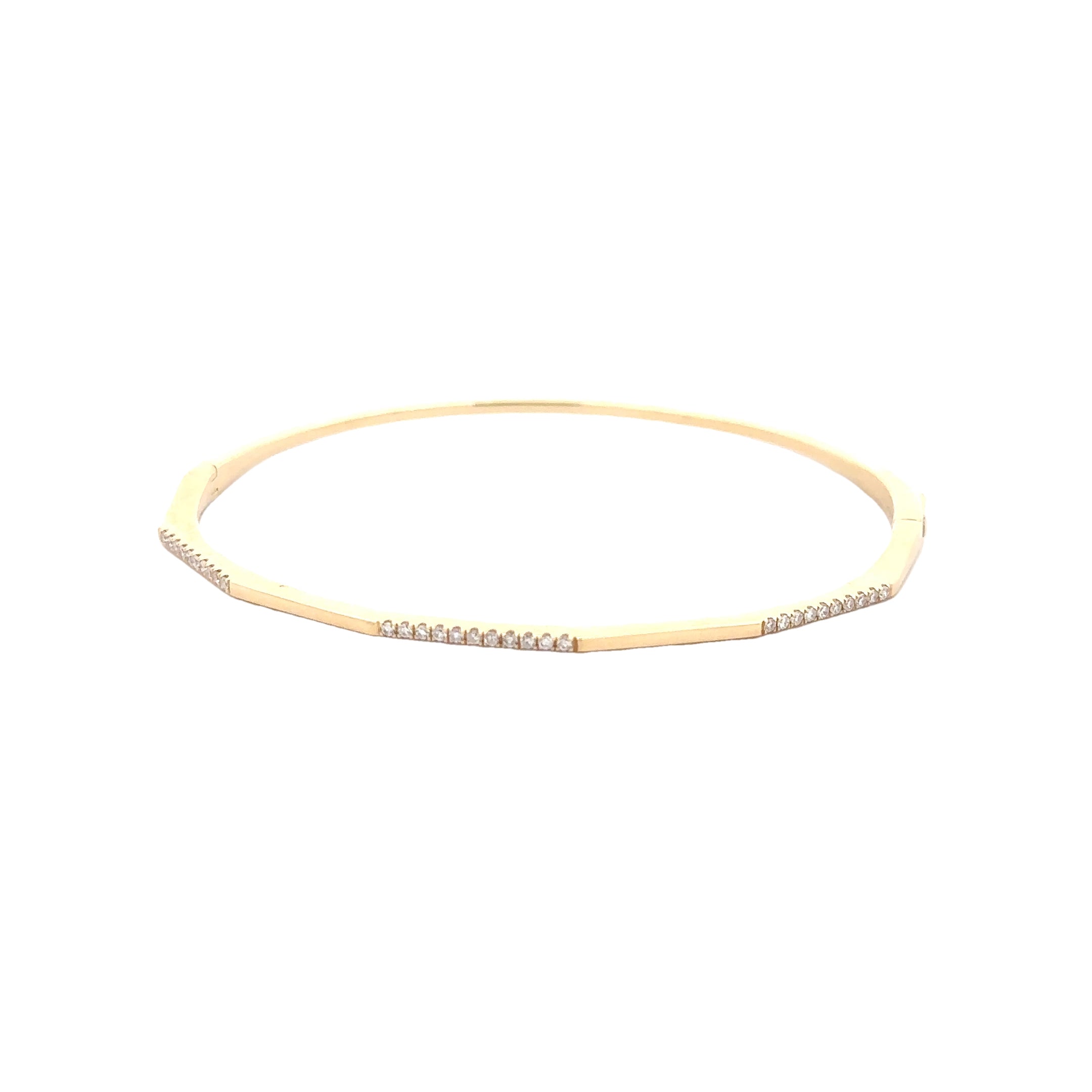 WD1275 14kt gold and Diamond open bangle bracelet