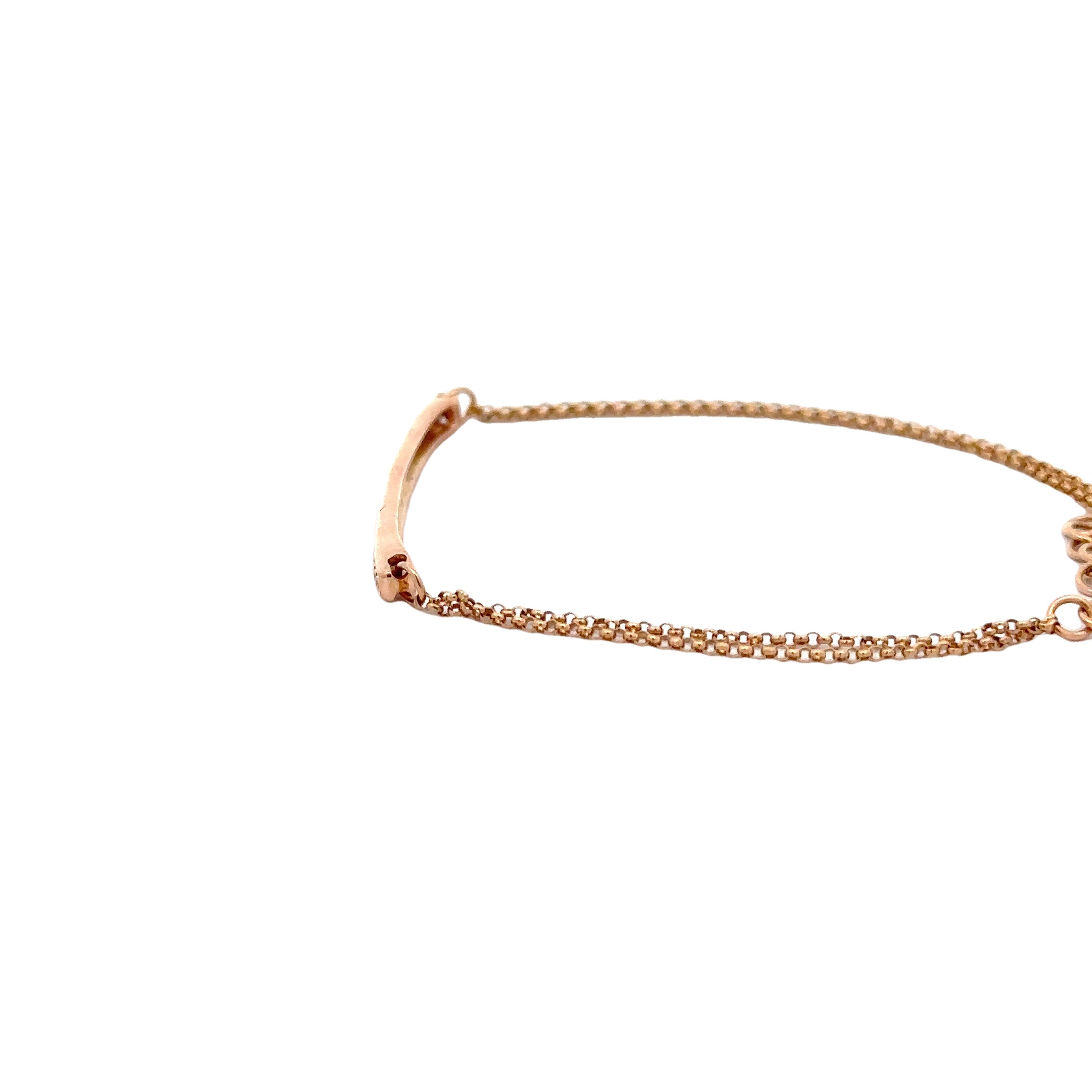 WD1760 14kt Gold Pave Diamond Bar Bracelet