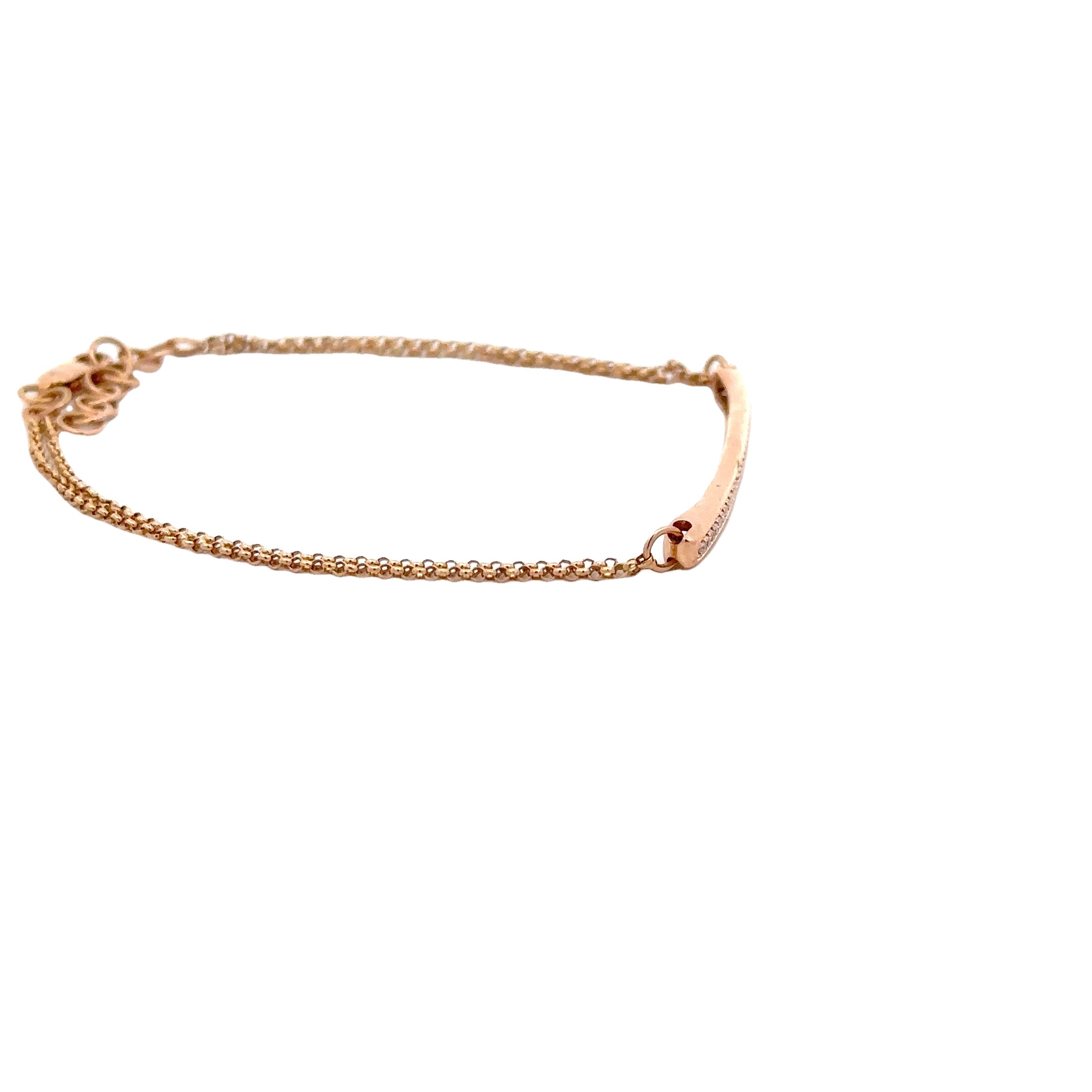 WD1760 14kt Gold Pave Diamond Bar Bracelet