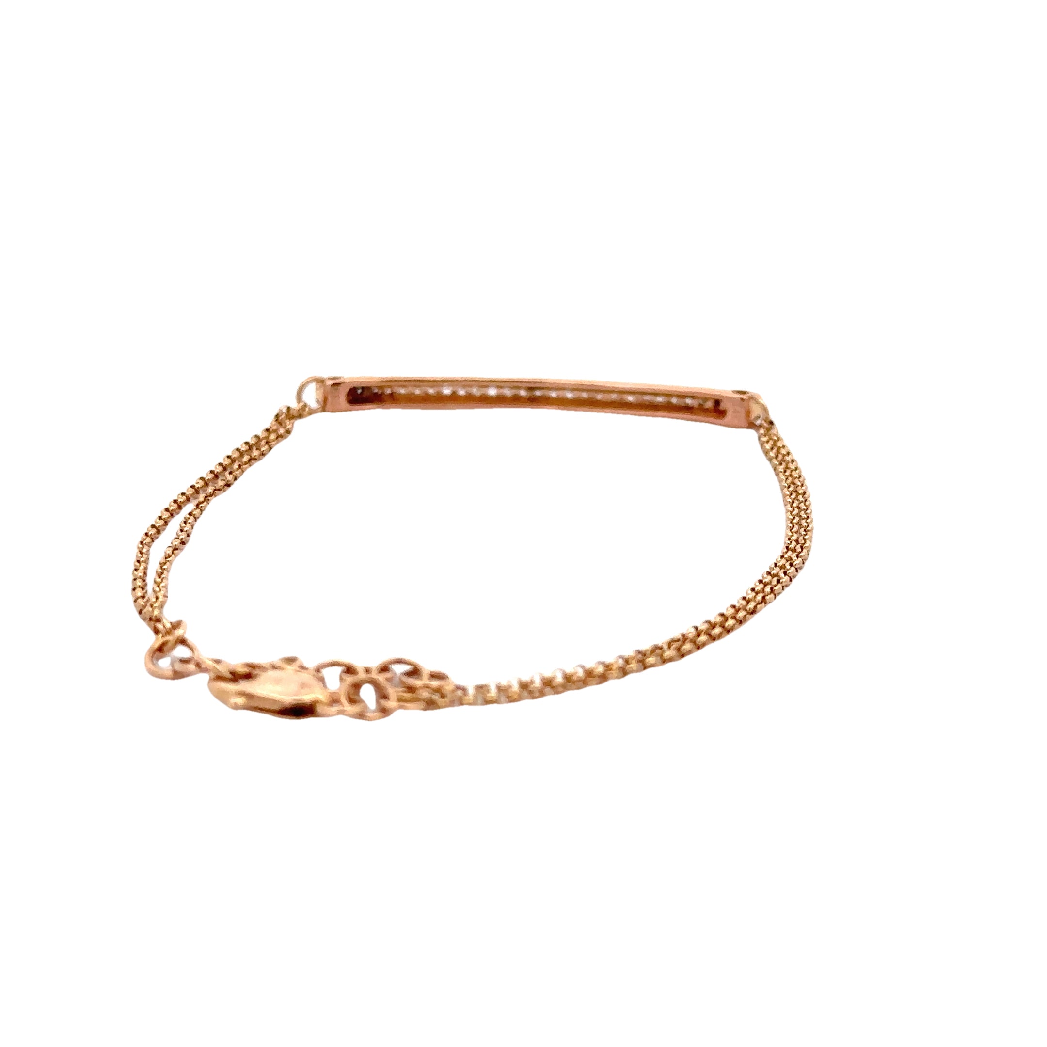 WD1760 14kt Gold Pave Diamond Bar Bracelet