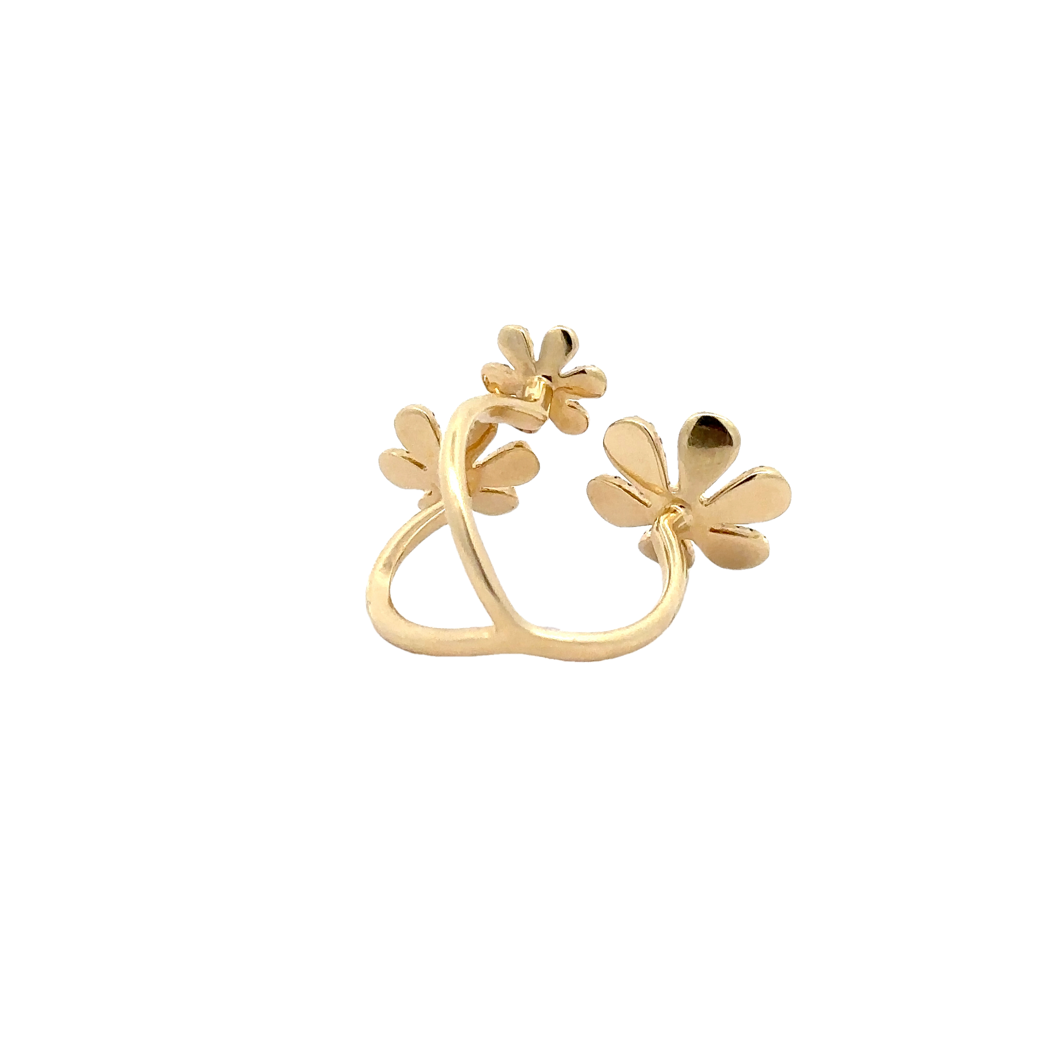 WD1689 14kt Gold Trinity Flower Ring